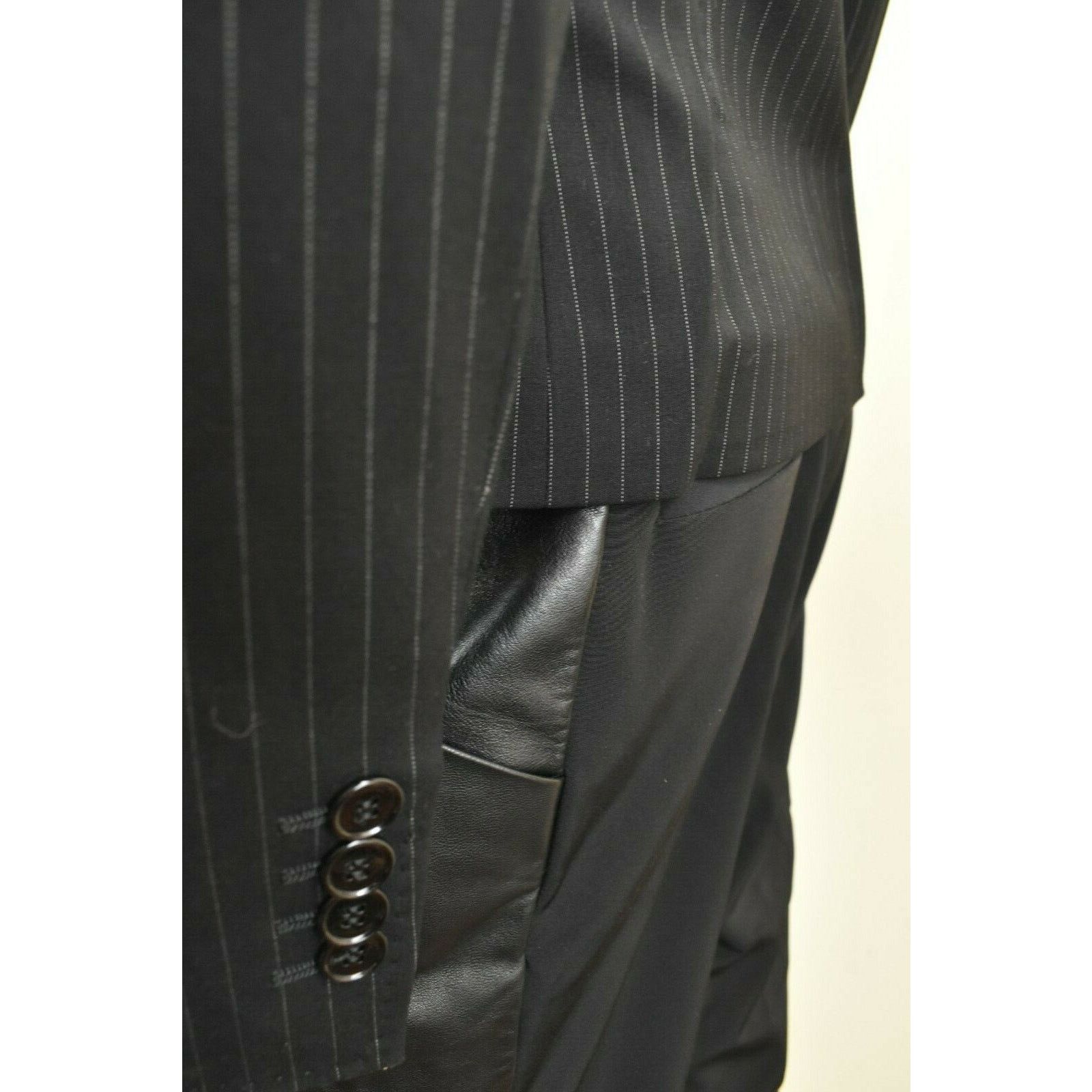 Dolce & Gabbana DOLCE GABBANA BLACK STRIPE WOOL 2 BUTTON TUXEDO BLAZER 44 10 Size L / US 10 / IT 46 - 4 Thumbnail