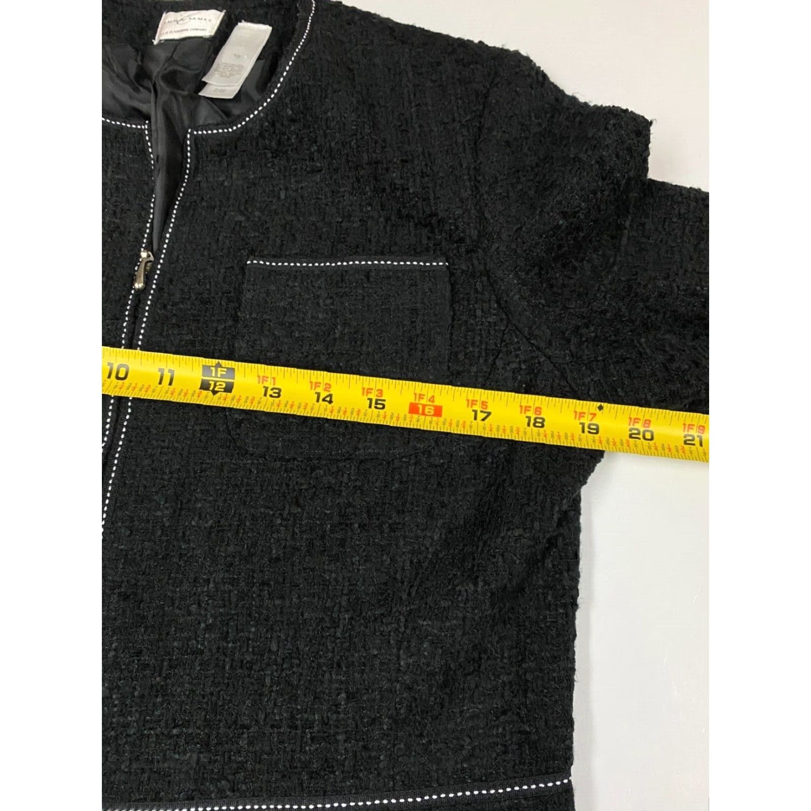 Vintage Emma James Womens Jacket 10 Black Full Zip Size L / US 10 / IT 46 - 5 Thumbnail