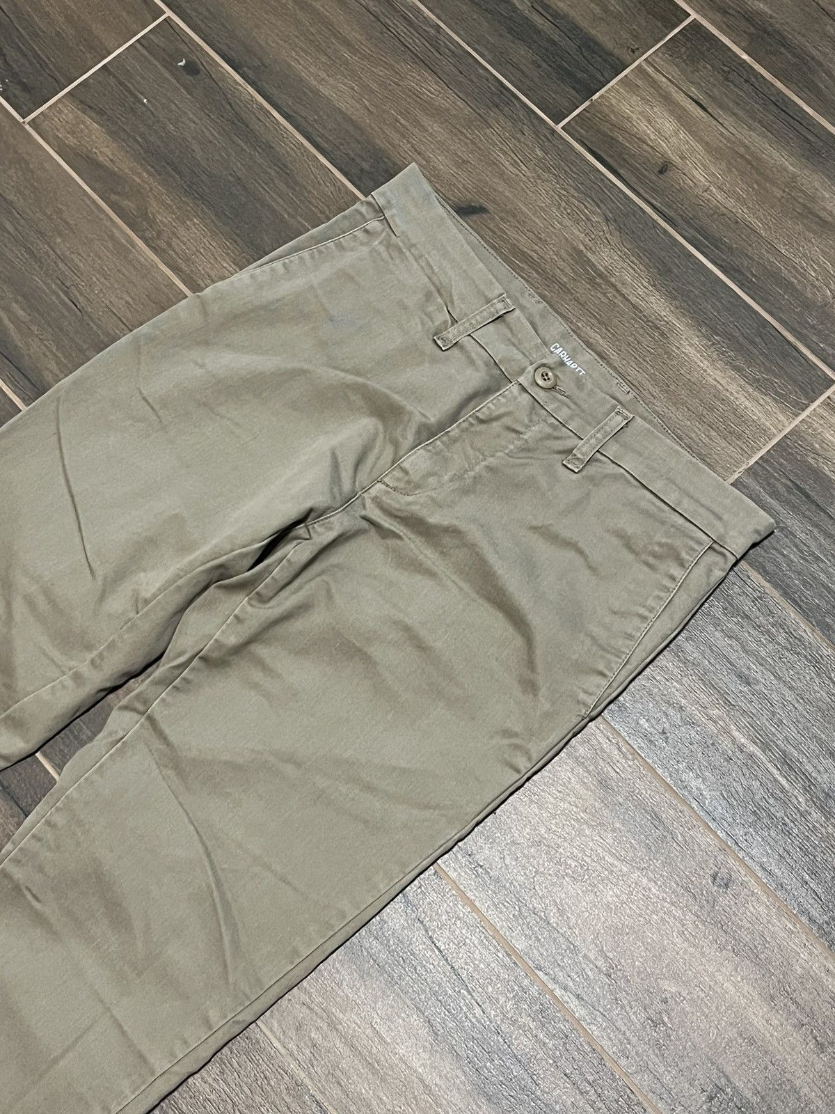 Carhartt × Carhartt Wip × Vintage Vintage Carhartt Sid Slim Beige Chino Pants Size US 31 - 2 Thumbnail