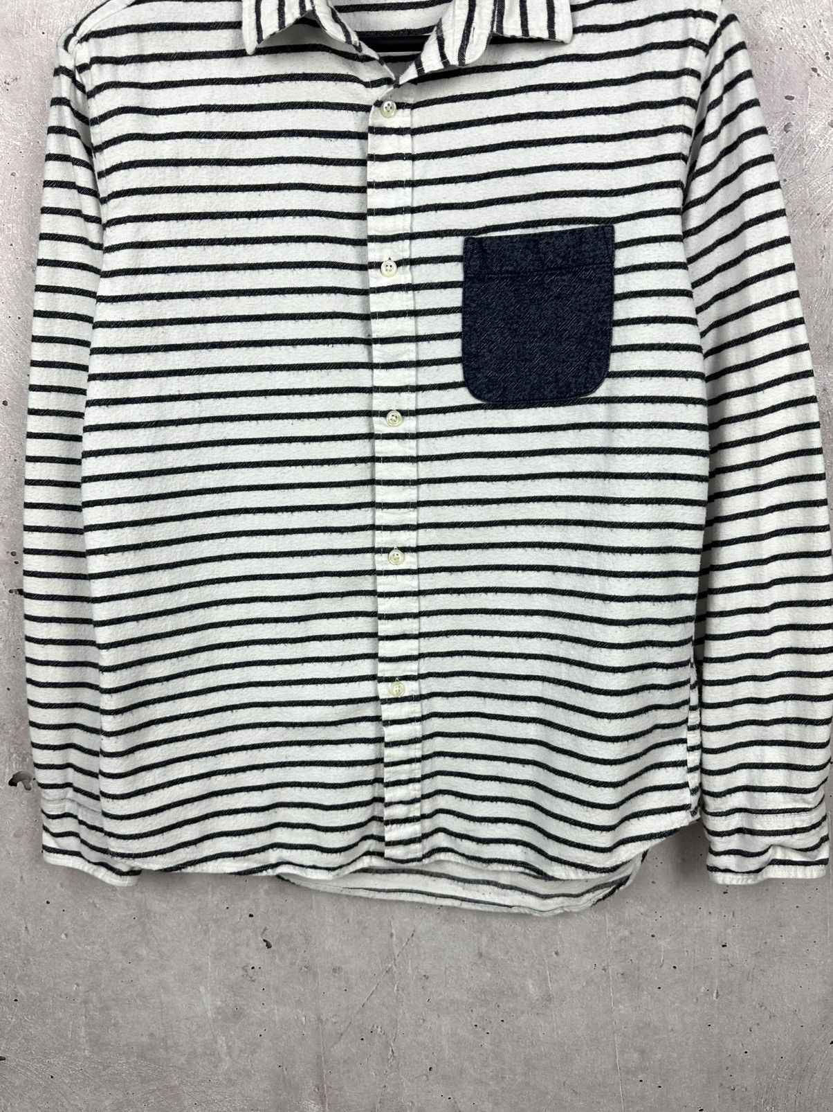 Global Work × Japanese Brand × Vintage Global Work Flannel Stripped Men's Long Sleeve Shirt Size US M / EU 48-50 / 2 - 3 Thumbnail