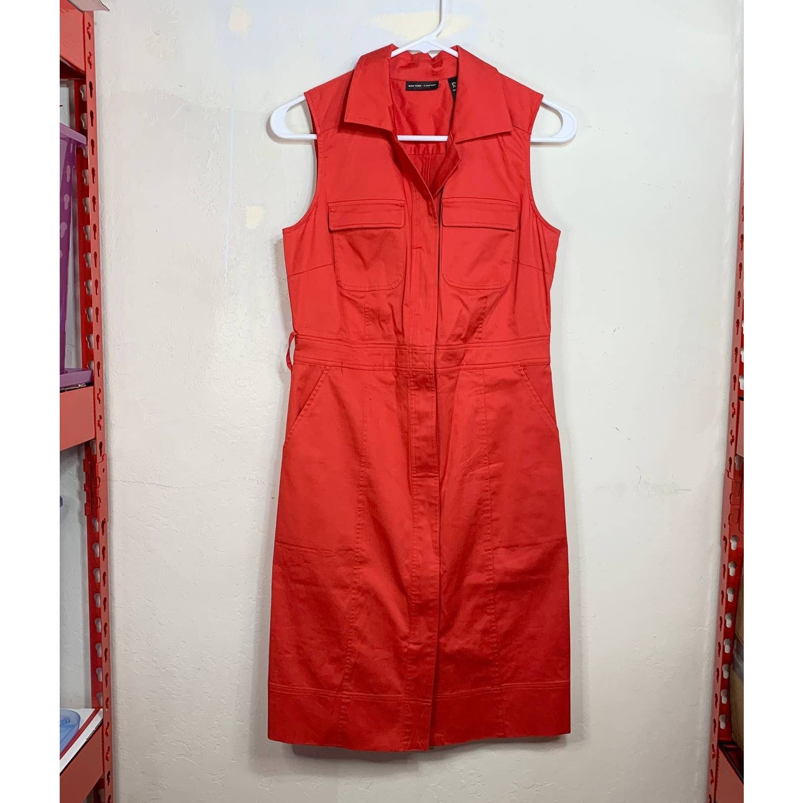 Other New York & Company Orange Sleeveless Zip Up Dress Size 2 Size XS / US 0-2 / IT 36-38 - 1 Thumbnail