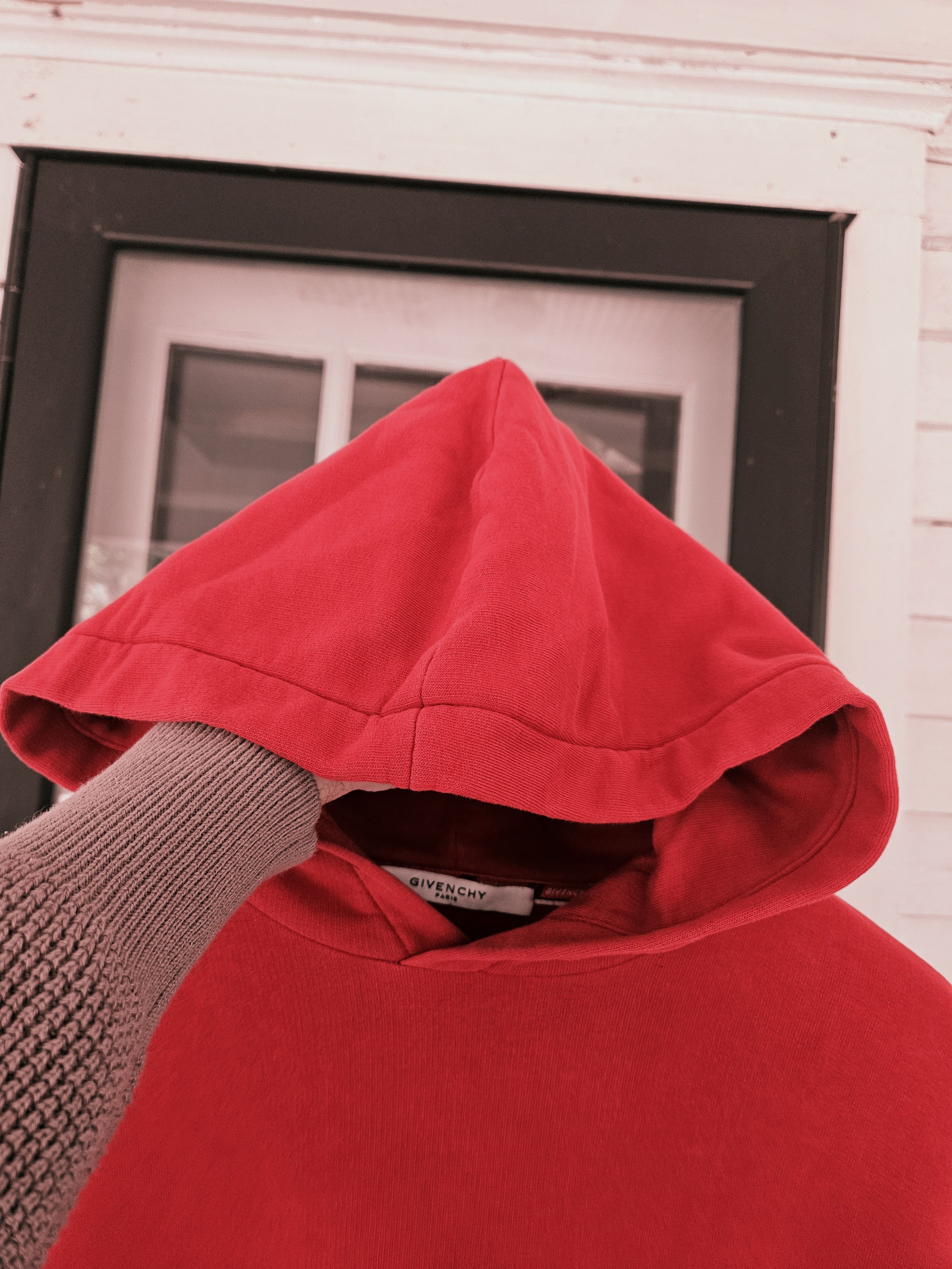 Givenchy Oversized Distressed Logo Red Hoodie Size US S / EU 44-46 / 1 - 4 Thumbnail