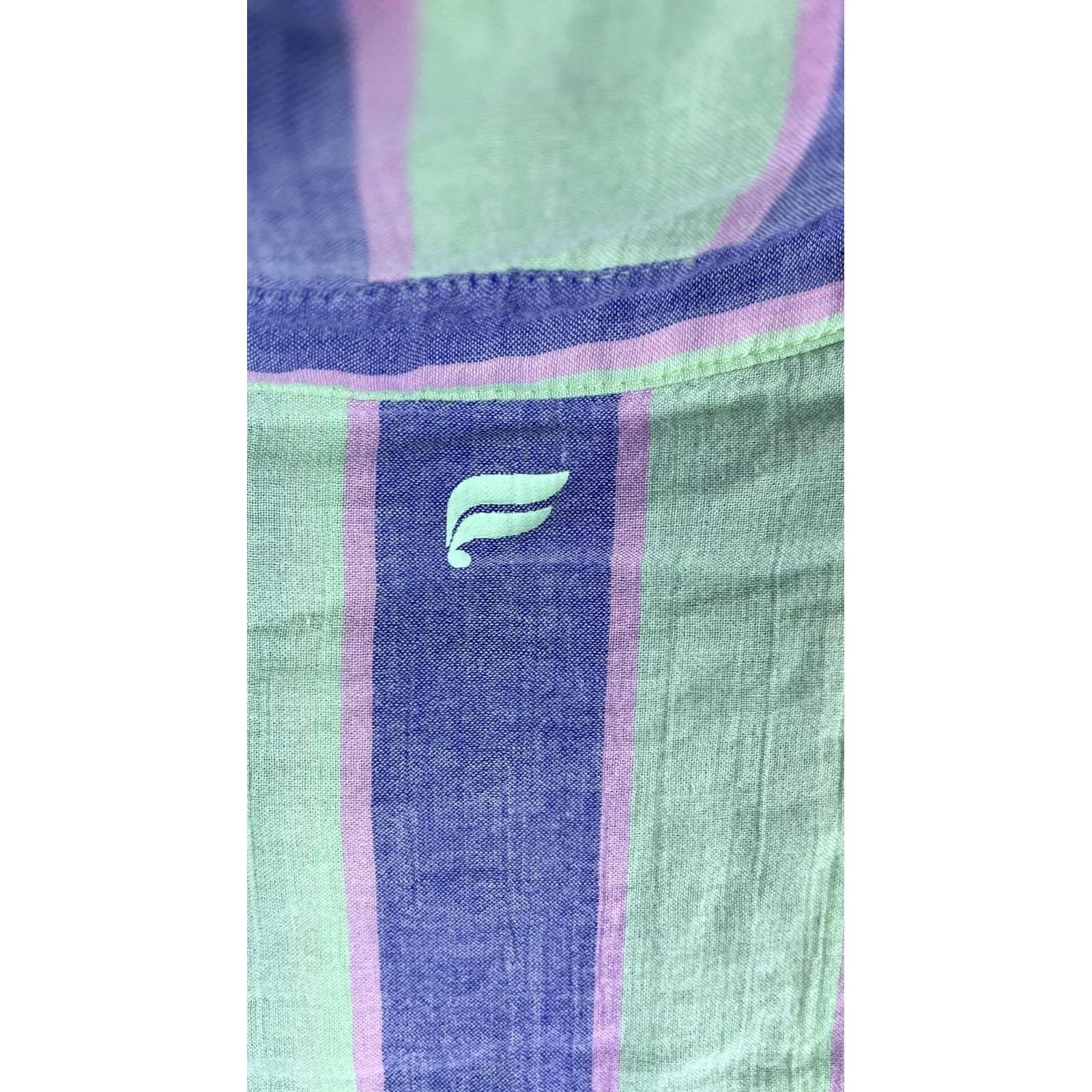 Fabletics Fabletics Shirt Womens Small Multicolor Stripe Button Front Long Sleeve Top Size S / US 4 / IT 40 - 6 Thumbnail