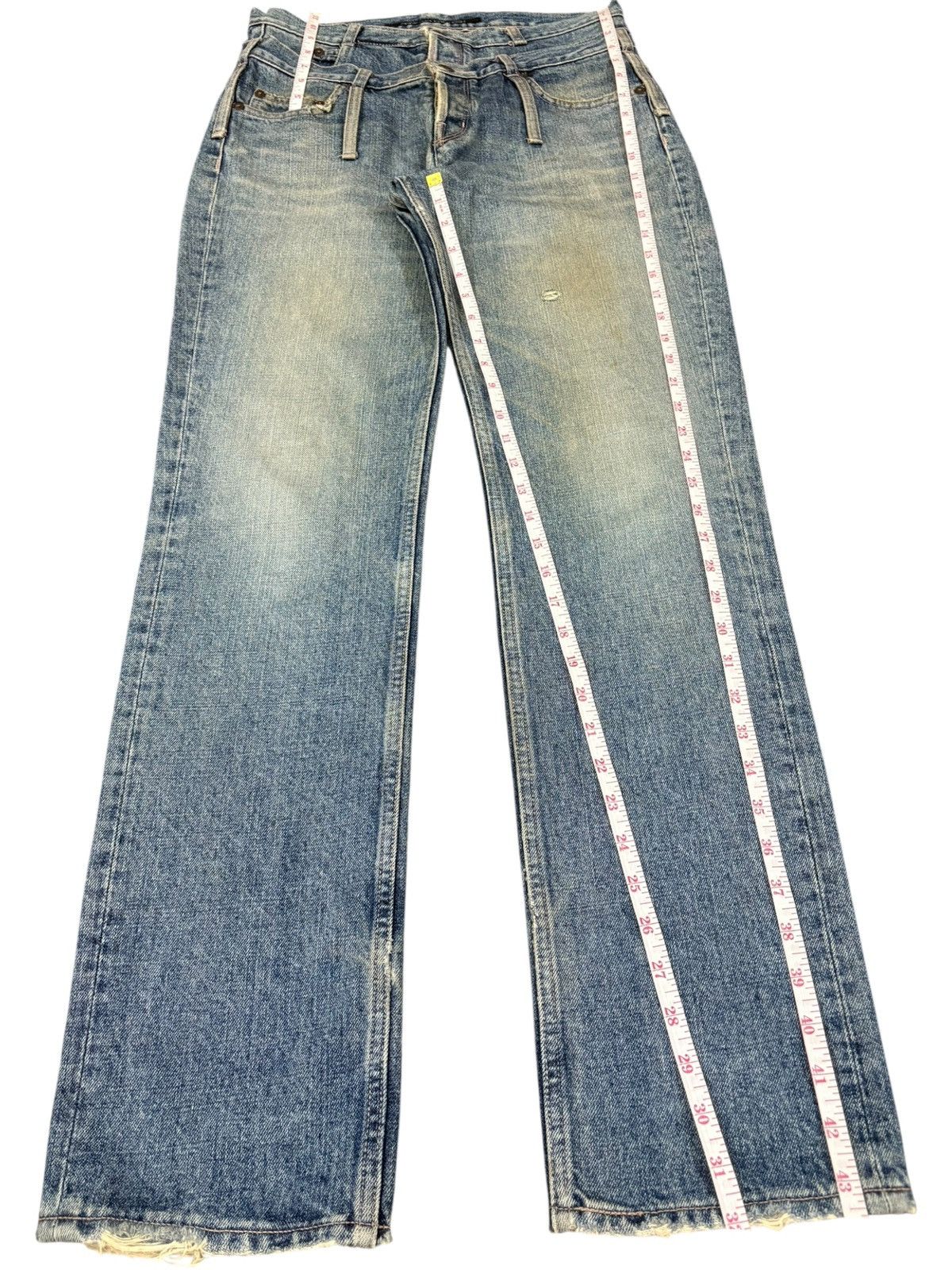 Japanese Brand Vintage Japanese Brand Double Waist Mud Wash Distressed Jean Size US 30 / EU 46 - 14 Thumbnail