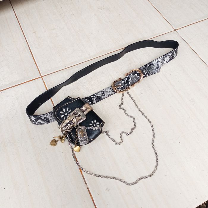 If Six Was Nine snake skin belt with holster chain key love