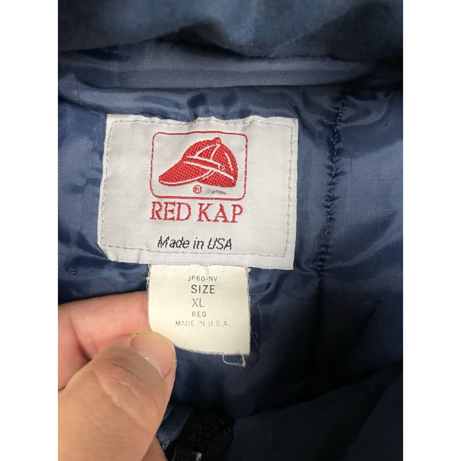 Red Kap VINTAGE Red Kap Jacket XL Mens Blue Hooded Full Zip Insulated USA Made Long Parka Winter Fall Lined Pockets Removable Hood Size US XL / EU 56 / 4 - 5 Thumbnail