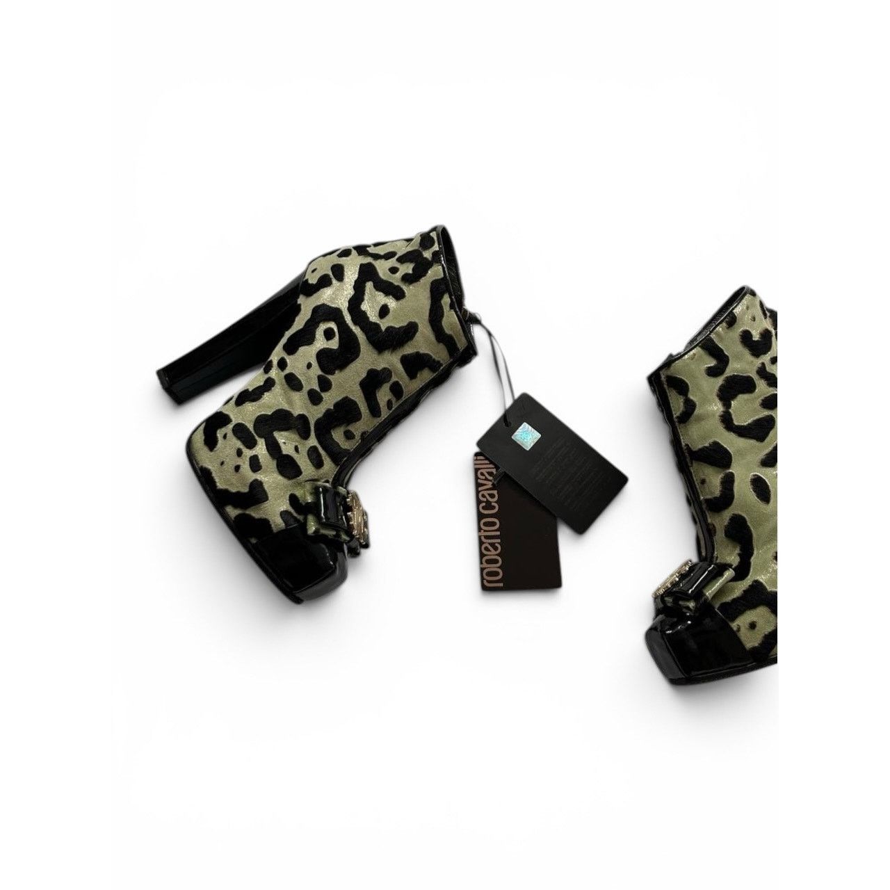 Roberto Cavalli Roberto Cavalli Leopard Pony Hair Platform Ankle Boots Size US 7 / IT 37 - 2 Thumbnail