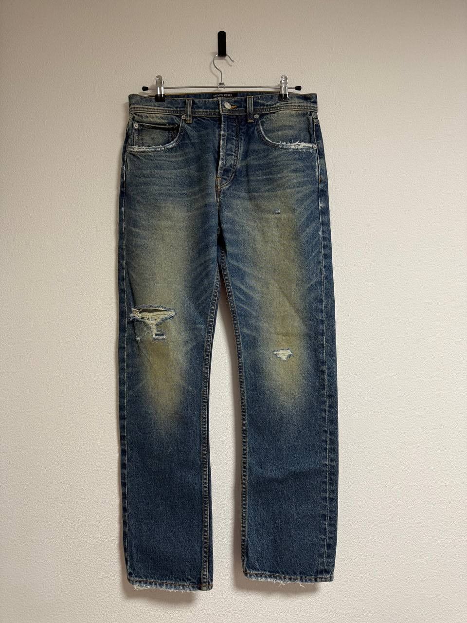 Enfants Riches Deprimes Faded Blue Distressed Straight Cotton Jeans Size US 30 / EU 46 - 1 Thumbnail