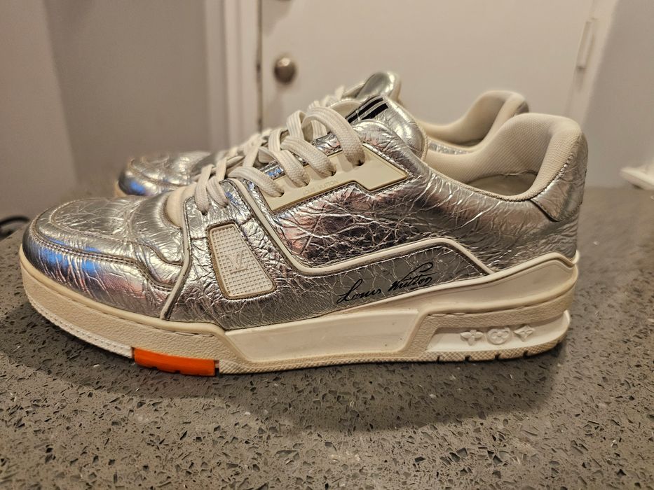 Louis Vuitton Trainer Metallic Silver Sneakers