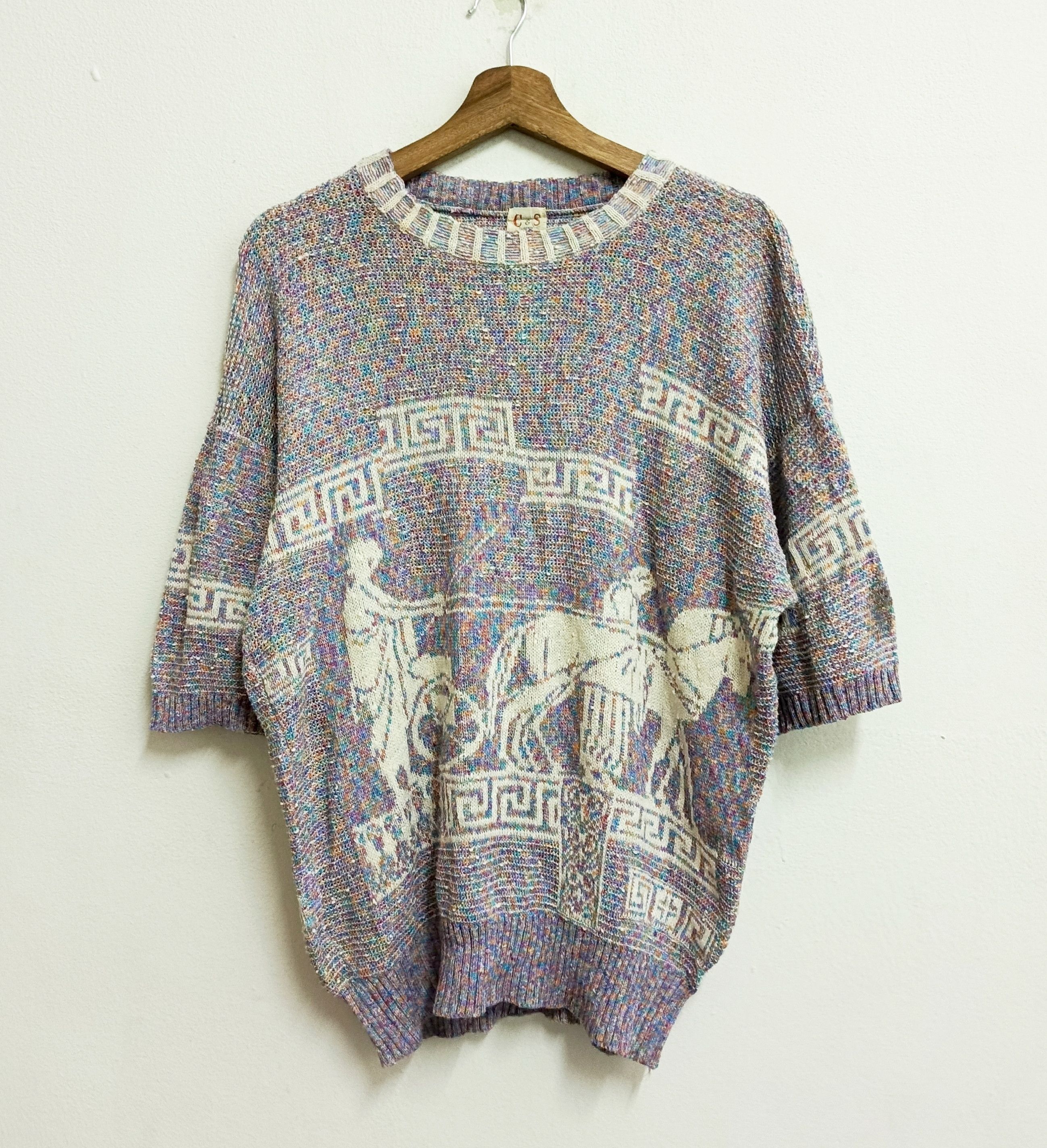 80's-90's Japan Knitted Sweater Short Sleeve