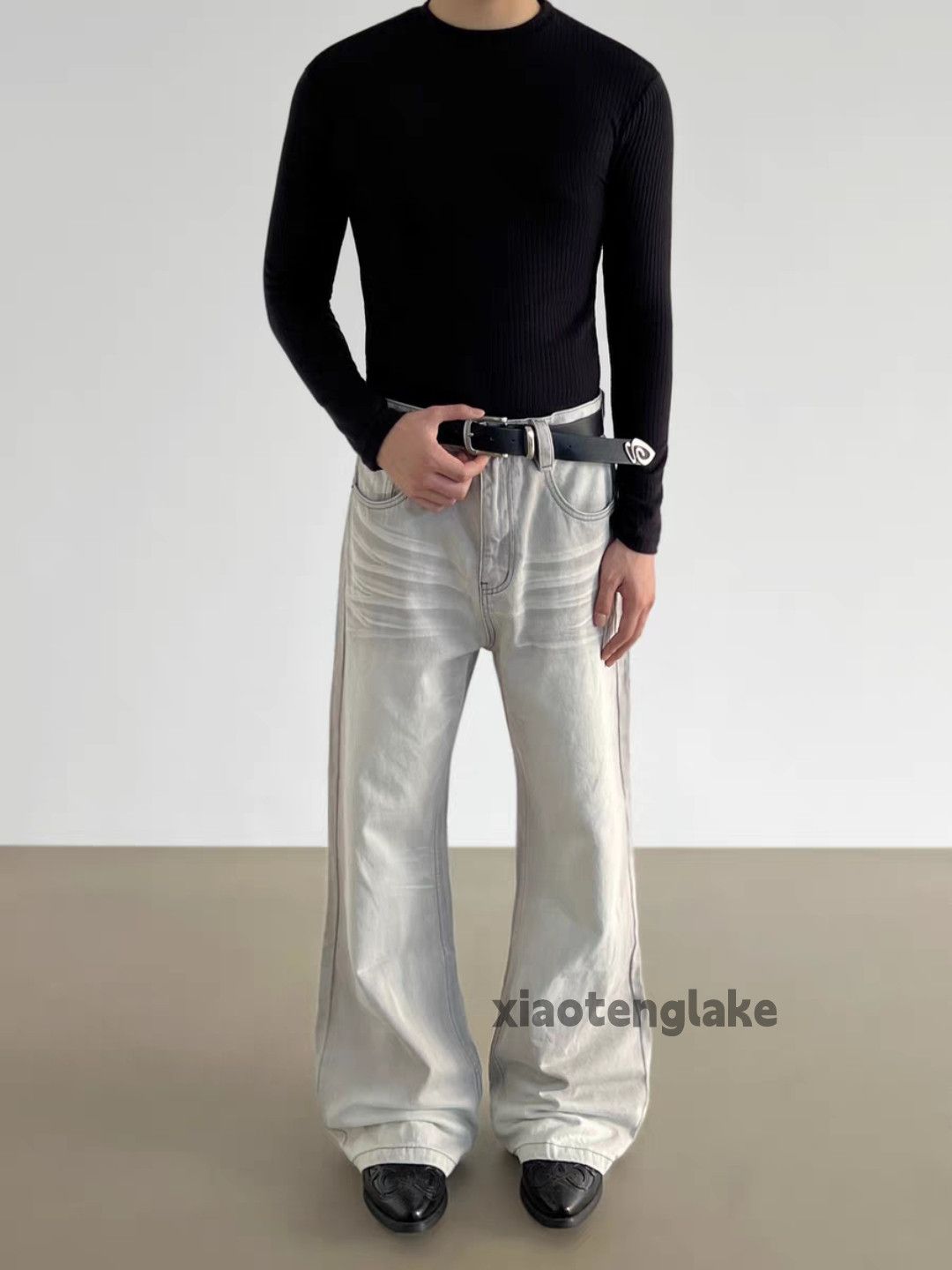 Jean Custom washed faded cleanfit yuppie y2k baggy jeans Size US 32 / EU 48 - 4 Thumbnail