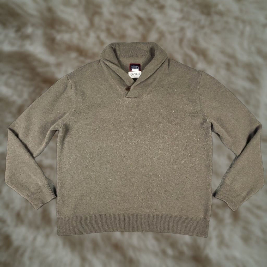 UNTUCKit UNTUCKit Wool Sweater Pullover Mens XL Brown Shawl Collar Long Sleeve Classic Size US XL / EU 56 / 4 - 1 Thumbnail