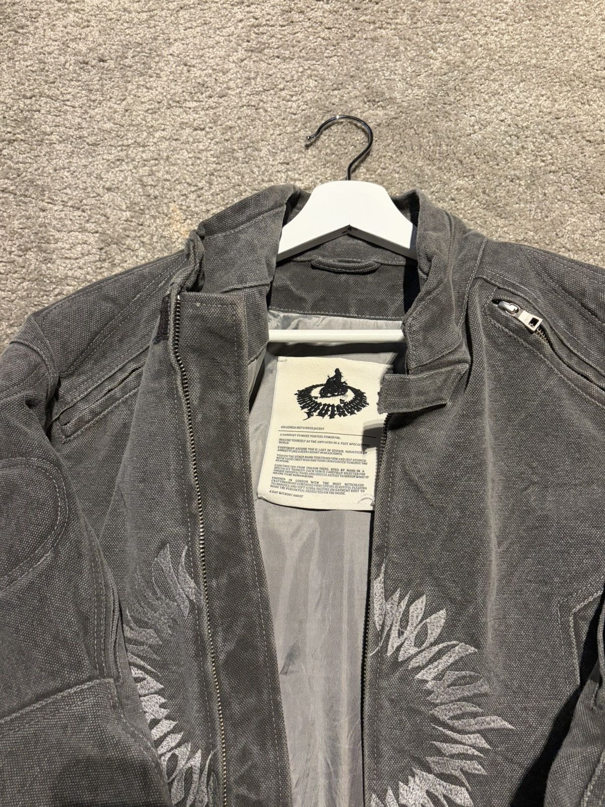 Other ADWOA Grey Denim Biker Jacket Size US M / EU 48-50 / 2 - 5 Thumbnail