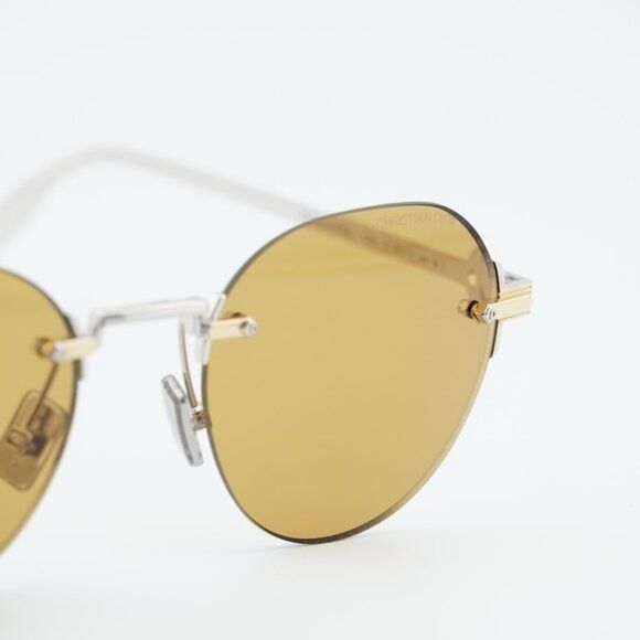 Dior Dior CD DIAMOND R5U F2H0 Sunglasses Gold/Silver Oval Frame Size ONE SIZE - 2 Thumbnail