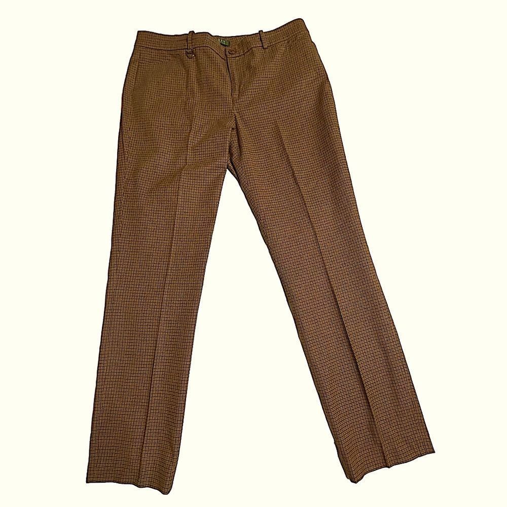 Lauren Ralph Lauren Vintage Lauren Tan Houndstooth Flannel Slimfit Dress Pants S Size 32" / US 10 / IT 46 - 5 Thumbnail