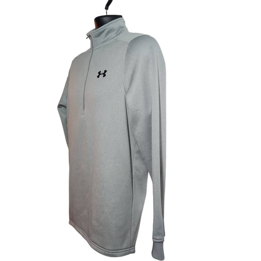 Under Armour Under Armour Men's Size Small Light Gray Loose Fit Fleece Lined 1/4 Zip Polo Size US S / EU 44-46 / 1 - 3 Thumbnail