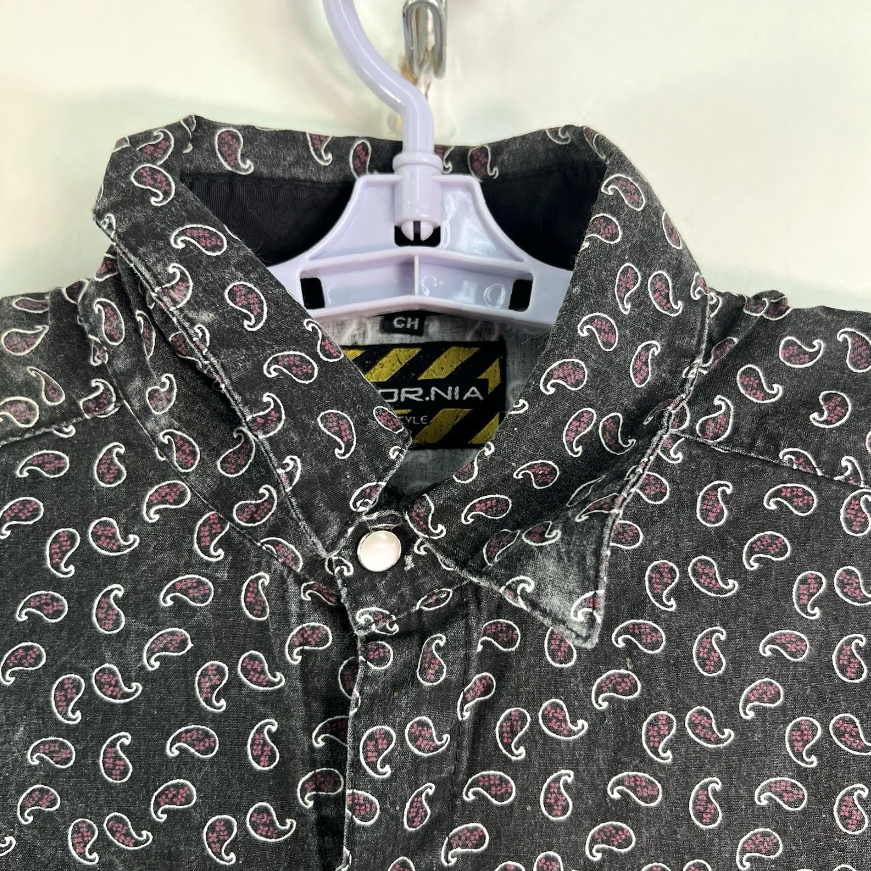 Vintage California Paisley Button-Up Shirt Men Size S Black Long Sleeve Size US S / EU 44-46 / 1 - 4 Thumbnail