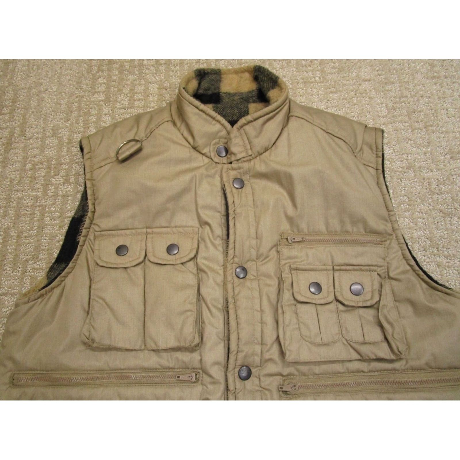 Vintage VINTAGE Woodland Hunting Vest Men M Brown Reversible 80s Outdoor Pockets Insulated Lined Zip/Belted Style: Biker Size US M / EU 48-50 / 2 - 2 Thumbnail