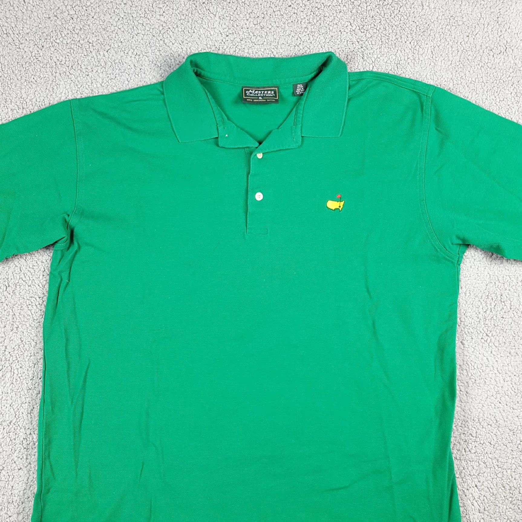 Vintage VINTAGE Masters Golf Polo Shirt Green XL Button Collar Logo - Adult Polo, Short Sleeve, Cotton, Regular Fit, 90s/Preppy/Surf Theme, Mens Size US XL / EU 56 / 4 - 2 Thumbnail