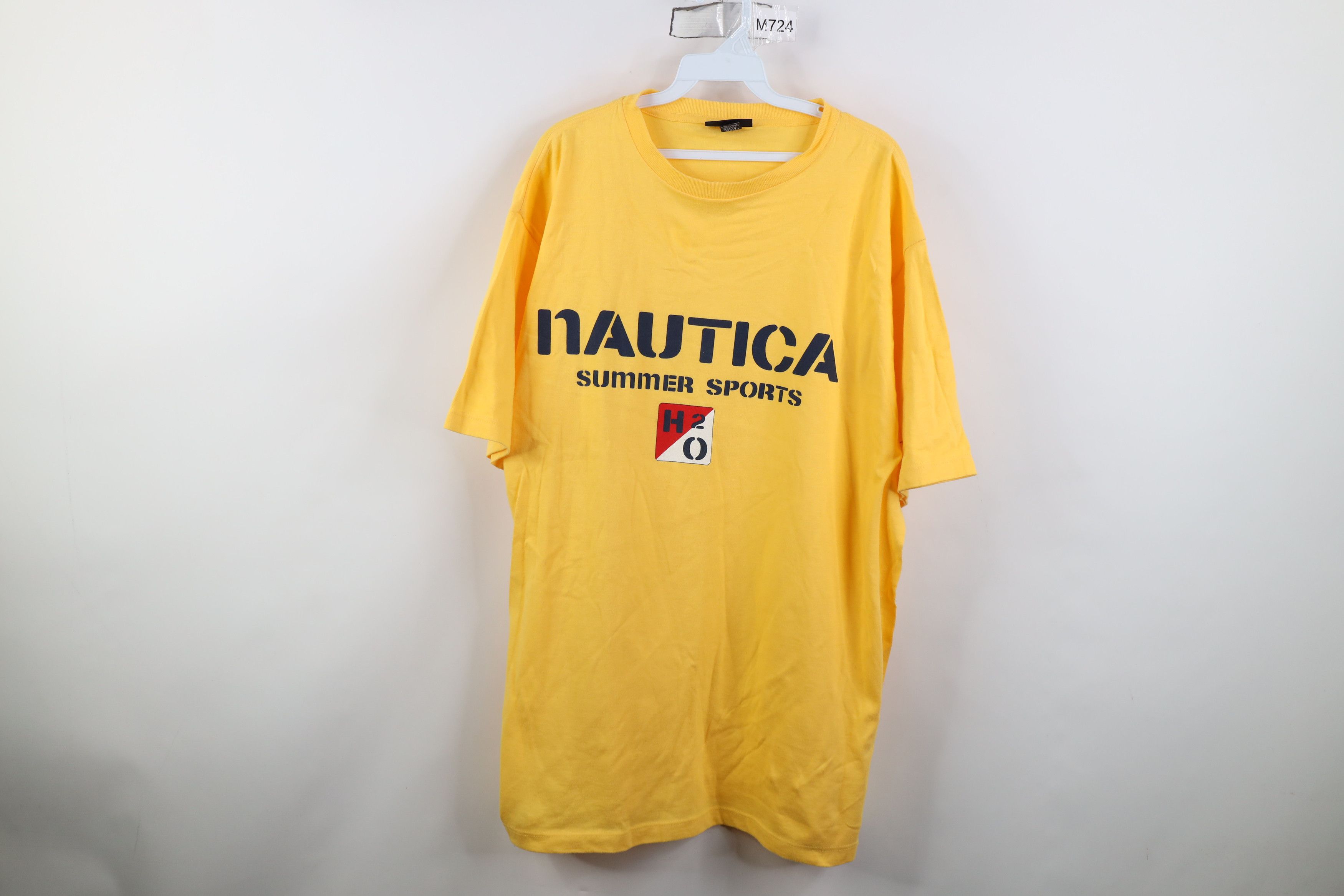Nautica Vintage 90s Nautica Sailing Baggy Fit T-Shirt Yellow USA Size US L / EU 52-54 / 3 - 1 Thumbnail