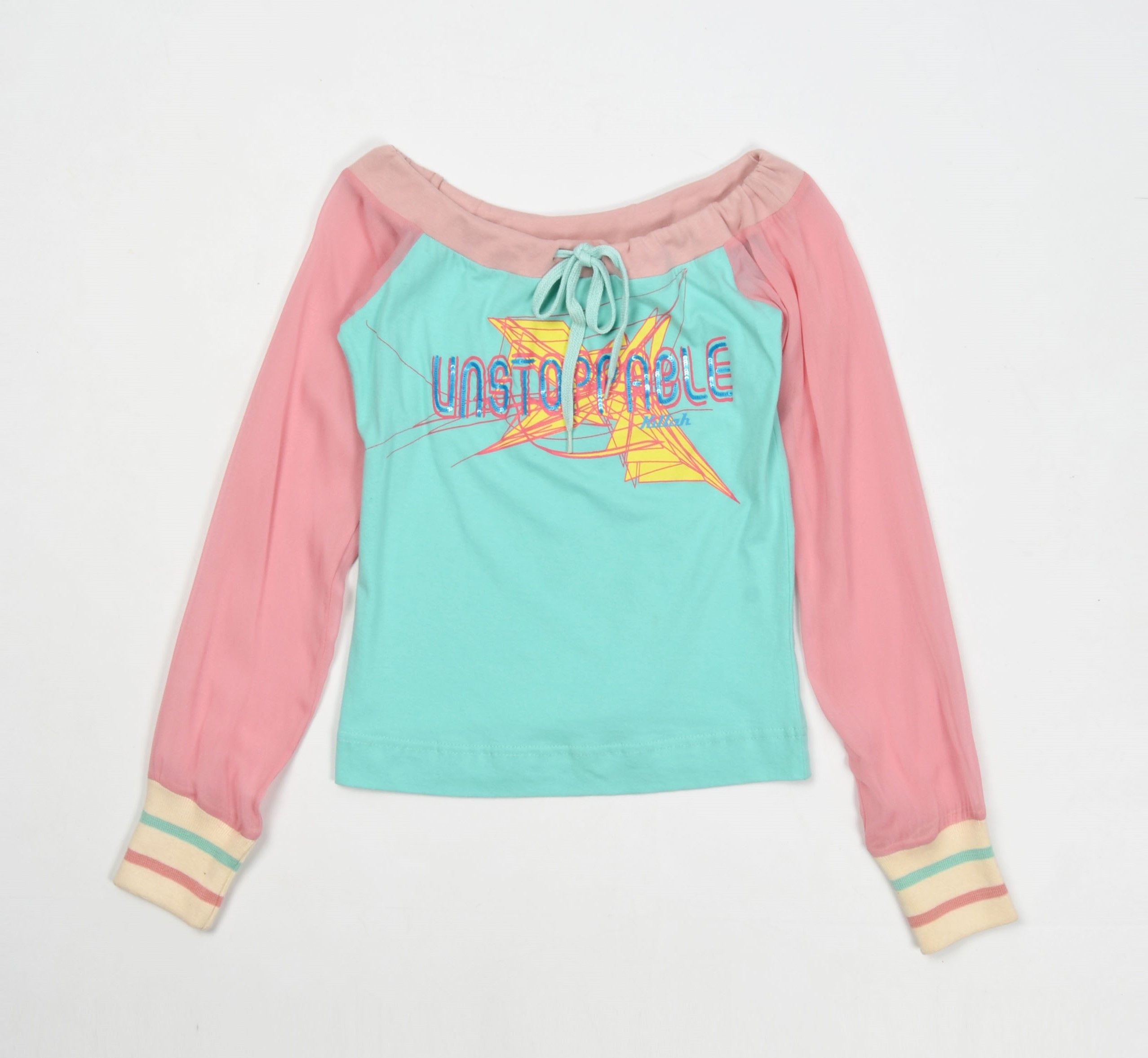 Miss Sixty Killah by Miss Sixty Multicolor Y2K Kidcore Mesh Sleeve Top Size S / US 4 / IT 40 - 4 Thumbnail