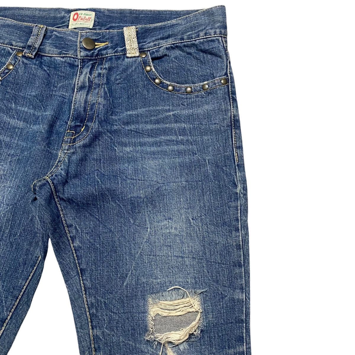 Japanese Brand OZZ FIRST PINBALL Denim Flare Jeans Studded Size US 34 / EU 50 - 5 Thumbnail