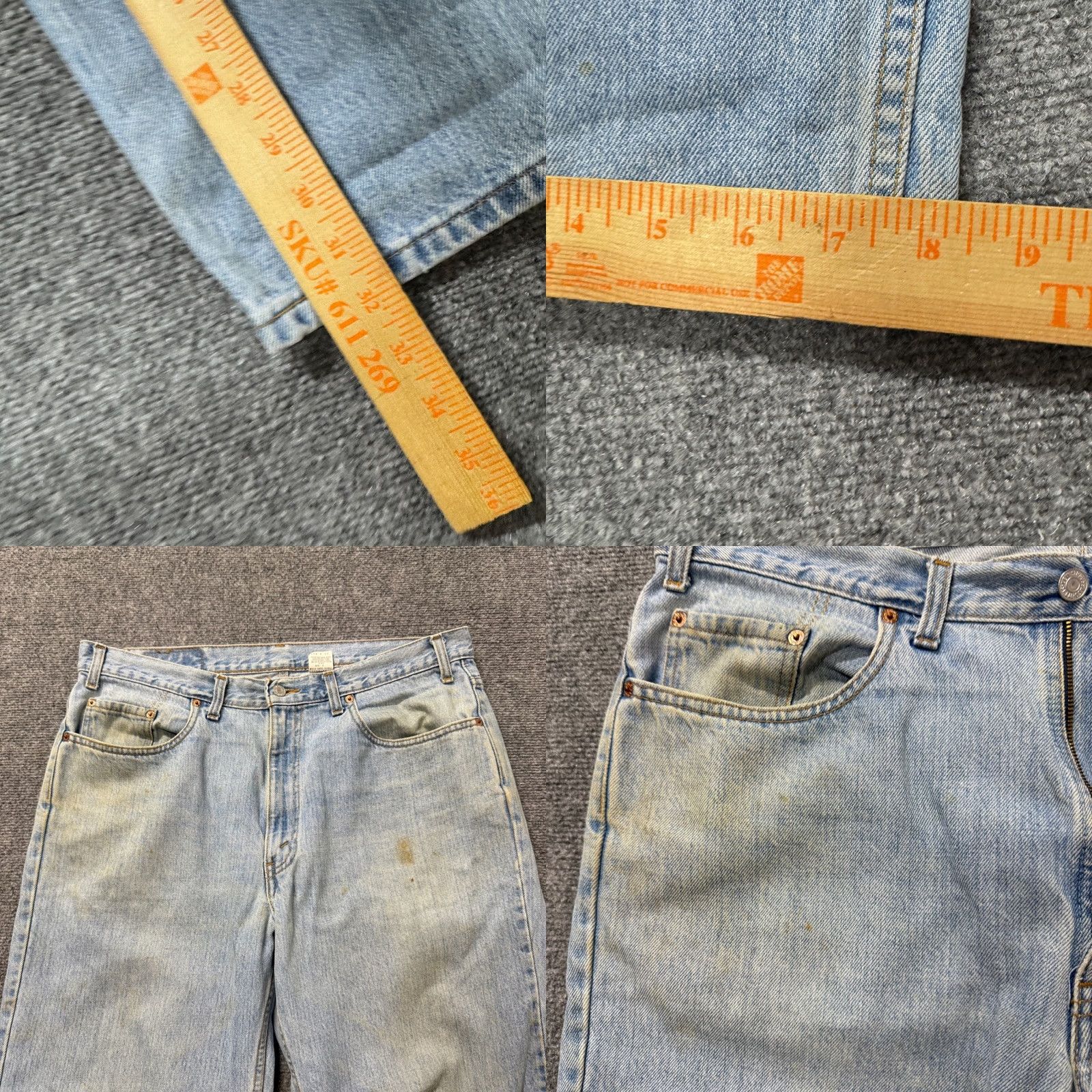 Levi's LEVI'S Jeans 550 Men 36x32 Relaxed Fit 100% Cotton Stained Paper Tag Blue Straight Mens Regular 32 In Inseam Size US 36 / EU 52 - 8 Thumbnail