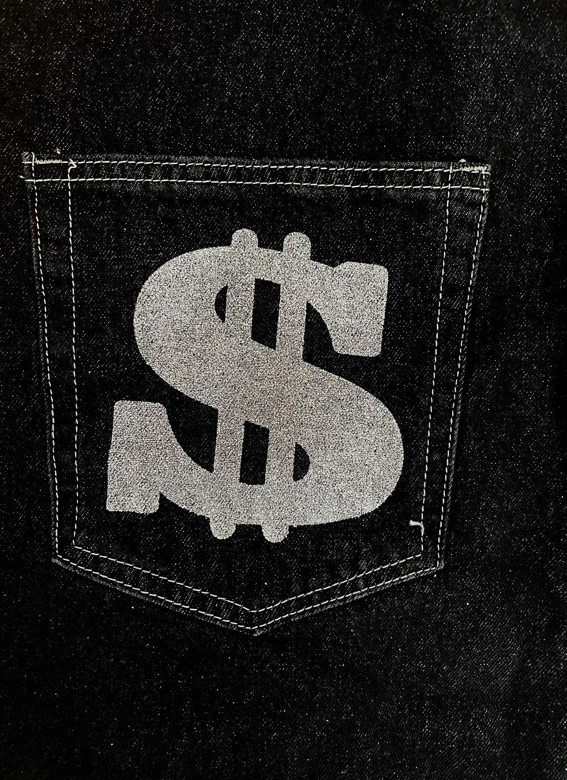 Retrofit Black denim jeans with embroidered logo Size US 34 / EU 50 - 4 Thumbnail