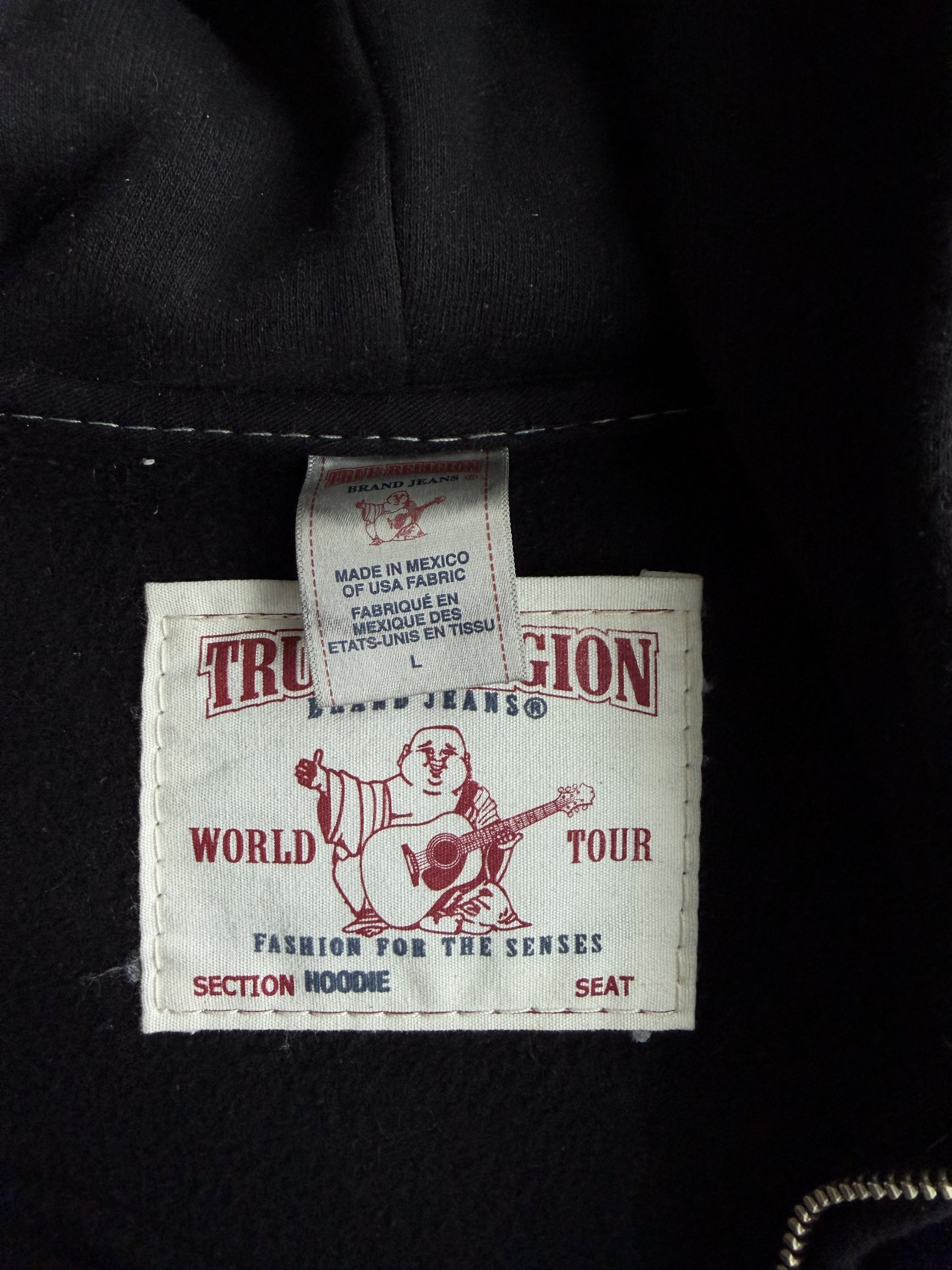 True Religion Hawks Varsity Team Hoody Denim Jacket • VINTAGE Size US L / EU 52-54 / 3 - 11 Thumbnail