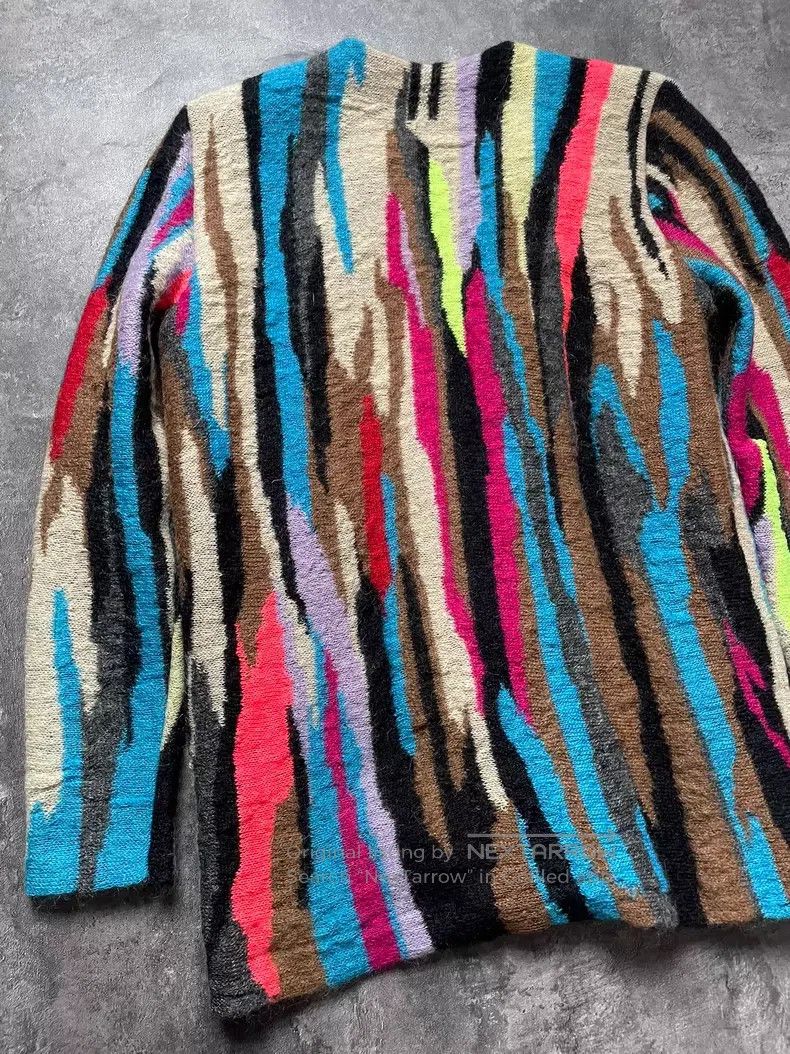 Saint Laurent Paris Saint Laurent Paris Rainbow Color Block Mohair Open Cardig Size US XS / EU 42 / 0 - 7 Thumbnail