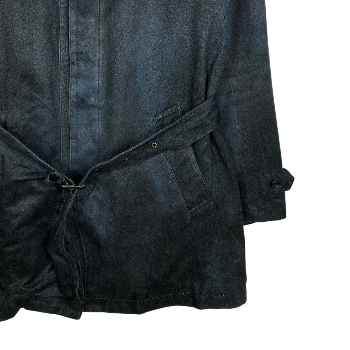 Japanese Brand Tornado Mart Archive Black Denim Trench Coat w/ Belt Size US L / EU 52-54 / 3 - 6 Thumbnail
