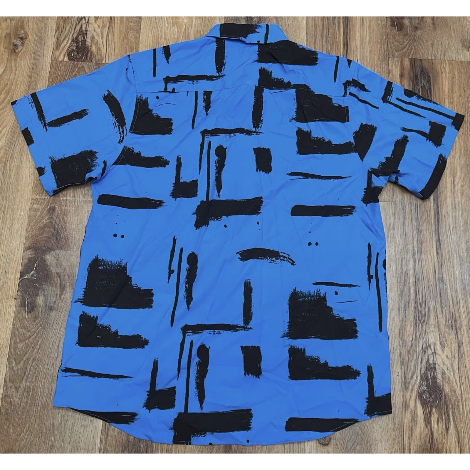 CO Dixxon Flannel Co Shirt The Slater Blue Black Abstract Short Sleeve Button-Up L Men Shirt Regular Size Size US L / EU 52-54 / 3 - 5 Thumbnail