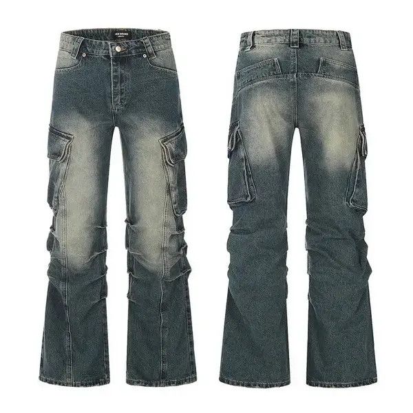 Japanese Brand VIBE Streetwear Side Pockets Washed Baggy Blue Jean Unisex Size US 28 / EU 44 - 3 Thumbnail