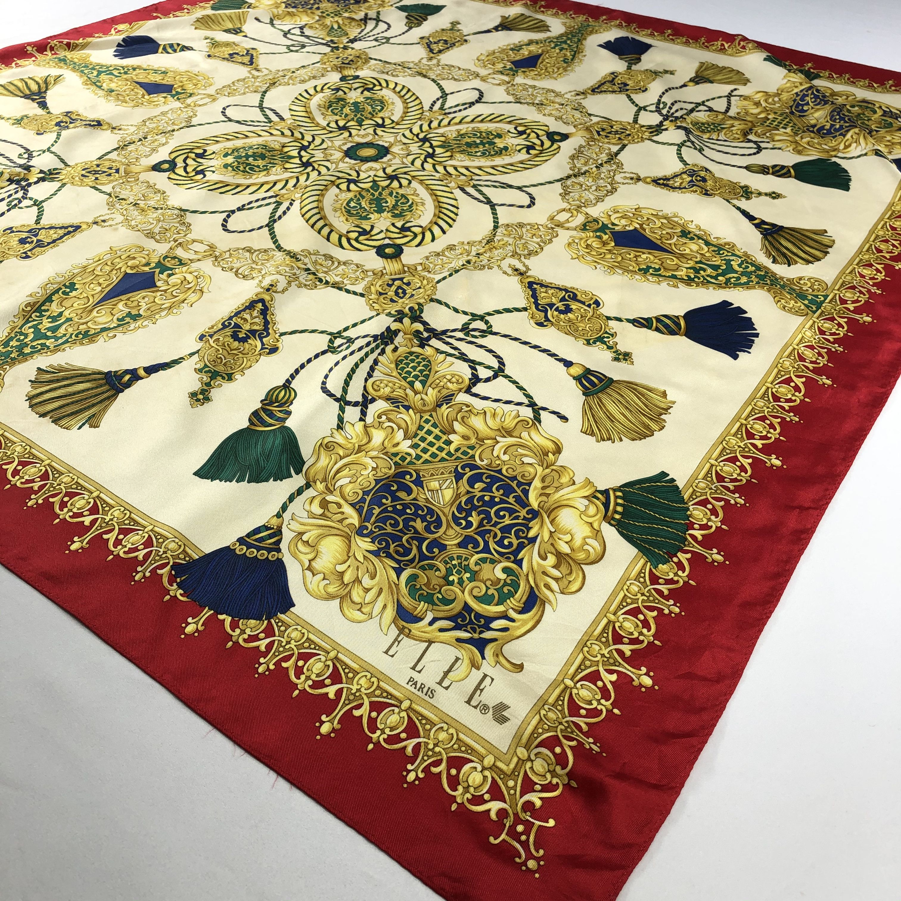 Vintage Vintage Elle Paris Silk Scarf Size ONE SIZE - 3 Thumbnail