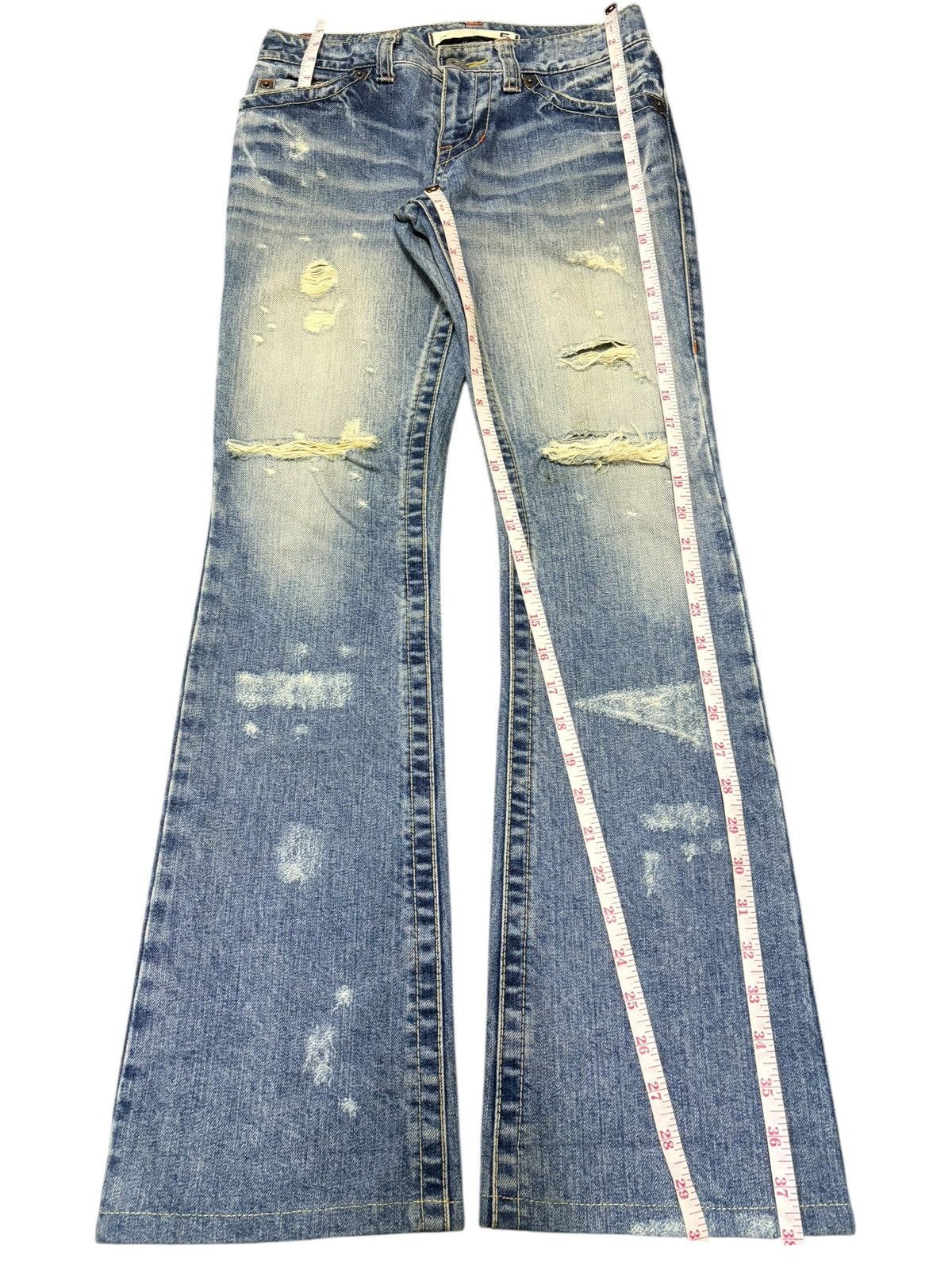 Hysteric Glamour Vintage Japanese Brand Distress Low Rise Flare Jeans Size 27" / US 4 / IT 40 - 7 Thumbnail