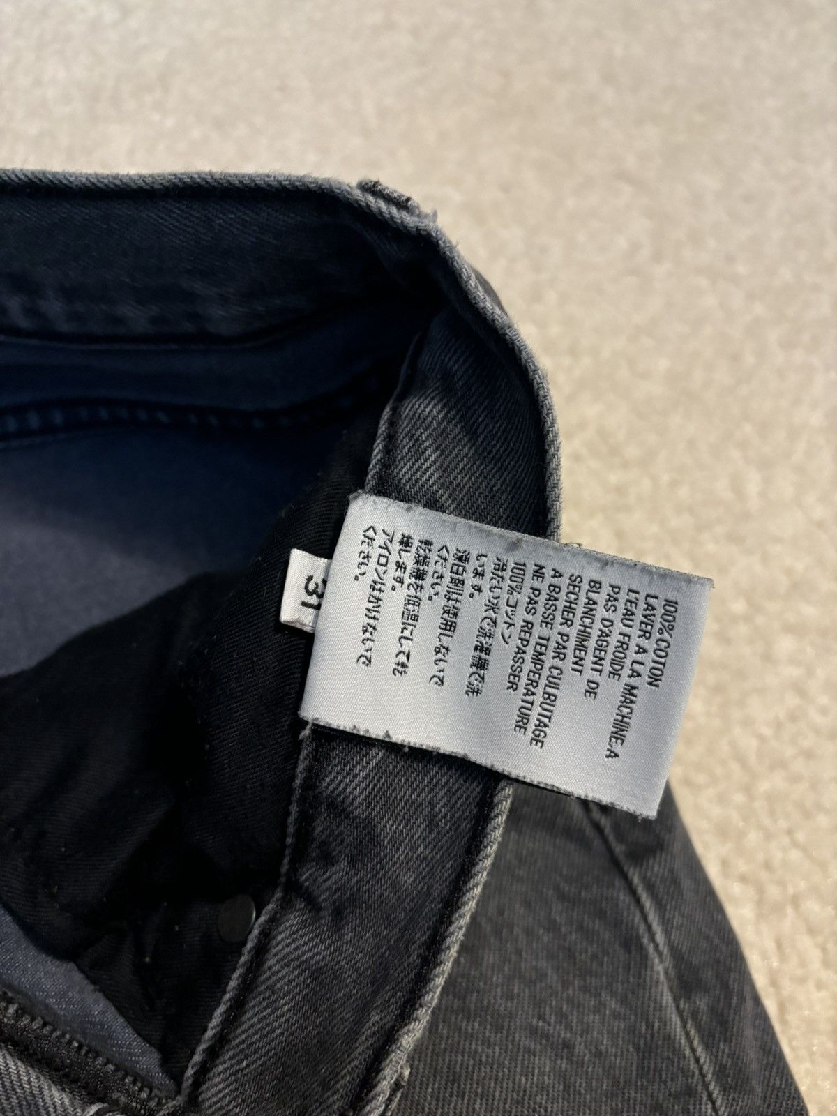 Kanye West Yeezy Season 5 Denim Jeans Black Size US 31 - 5 Thumbnail