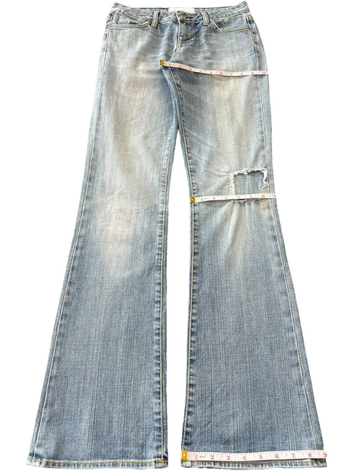 Paper Denim & Cloth Vintage Paper Denim Faded Wash Patched Flare Jeans Size 28" / US 6 / IT 42 - 9 Thumbnail