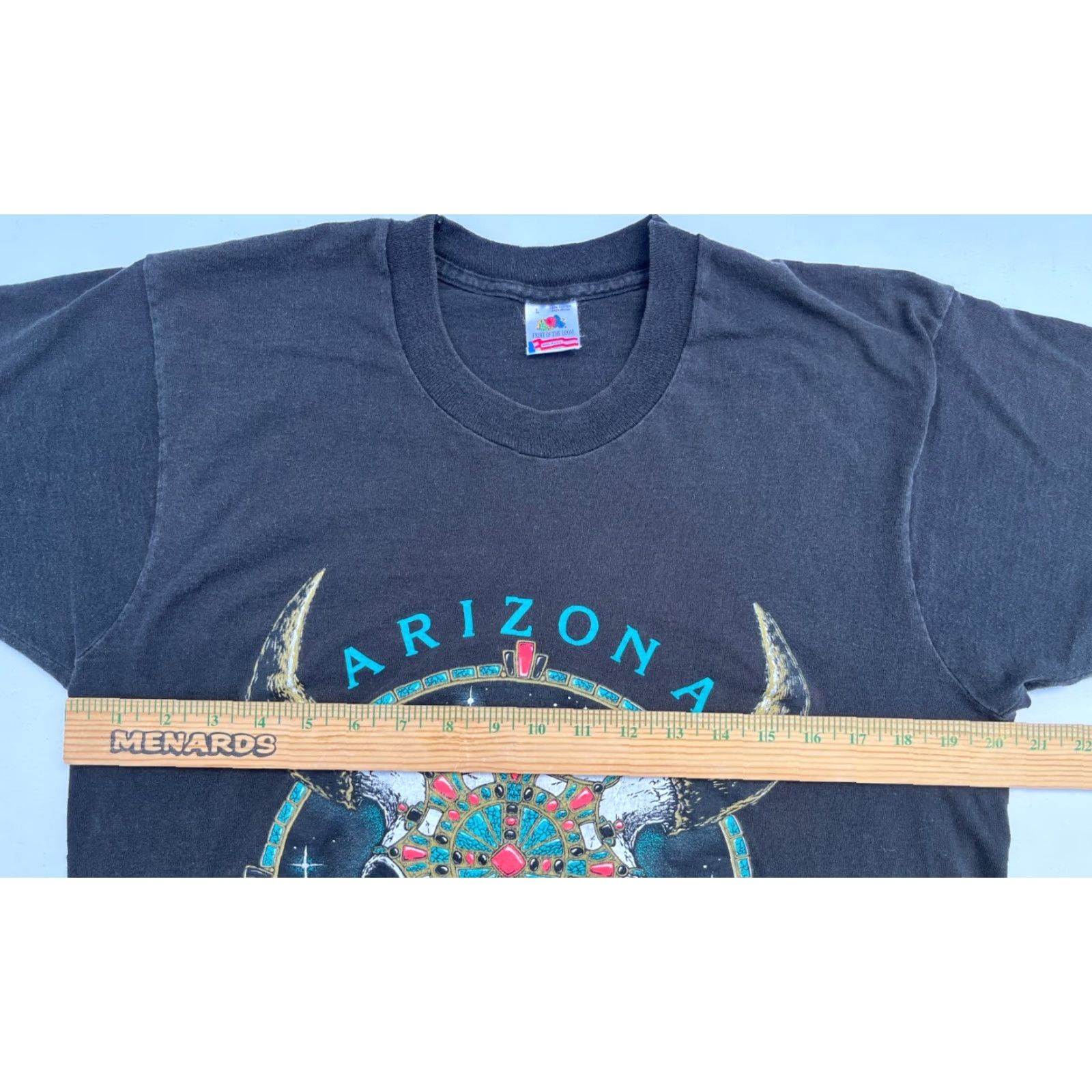 Fruit Of The Loom Fruit of the Loom Men's Vintage 90s T-Shirt Sz L Crew Neck Black 100% Cotton Made in USA Size US L / EU 52-54 / 3 - 8 Thumbnail