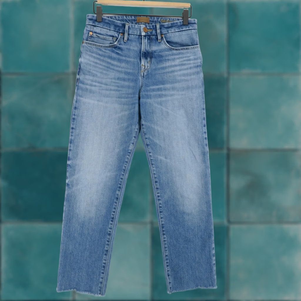 Vintage Porter Blue Jeans Womens 26 Rebel Straight High Rise Stretch Raw Hem Denim Size 26" / US 2 / IT 38 - 1 Thumbnail