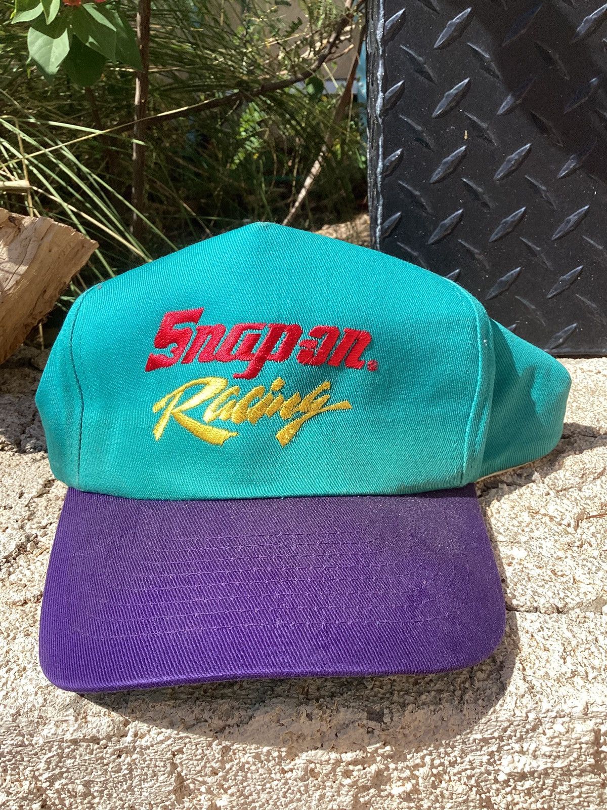 Other Vtg 90s snap on racing baby blue with purple Bill KC hats Size ONE SIZE - 1 Thumbnail