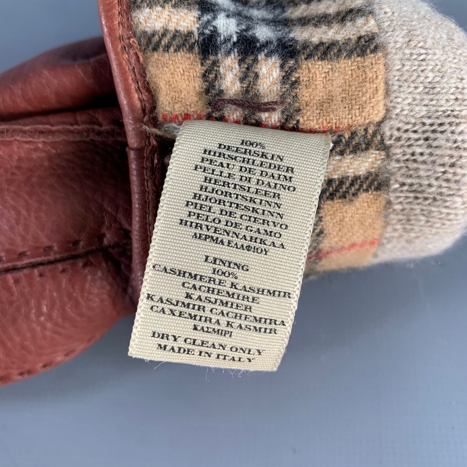 Burberry BURBERRY LONDON Size 9 Brown Gold Deerskin Leather Gloves Size ONE SIZE - 4 Thumbnail