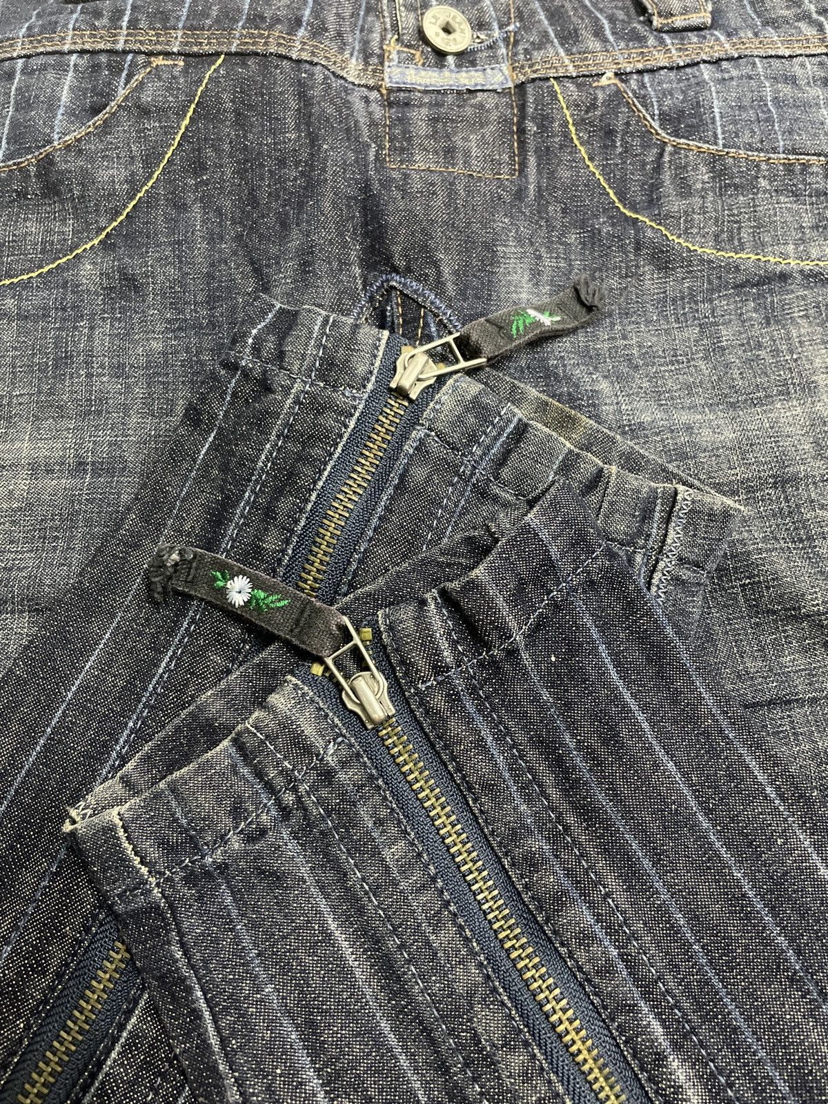 Marithe + Francois Girbaud Vintage MFG Jeans Bikers Stripes Zipper Jeans Size US 29 - 10 Thumbnail