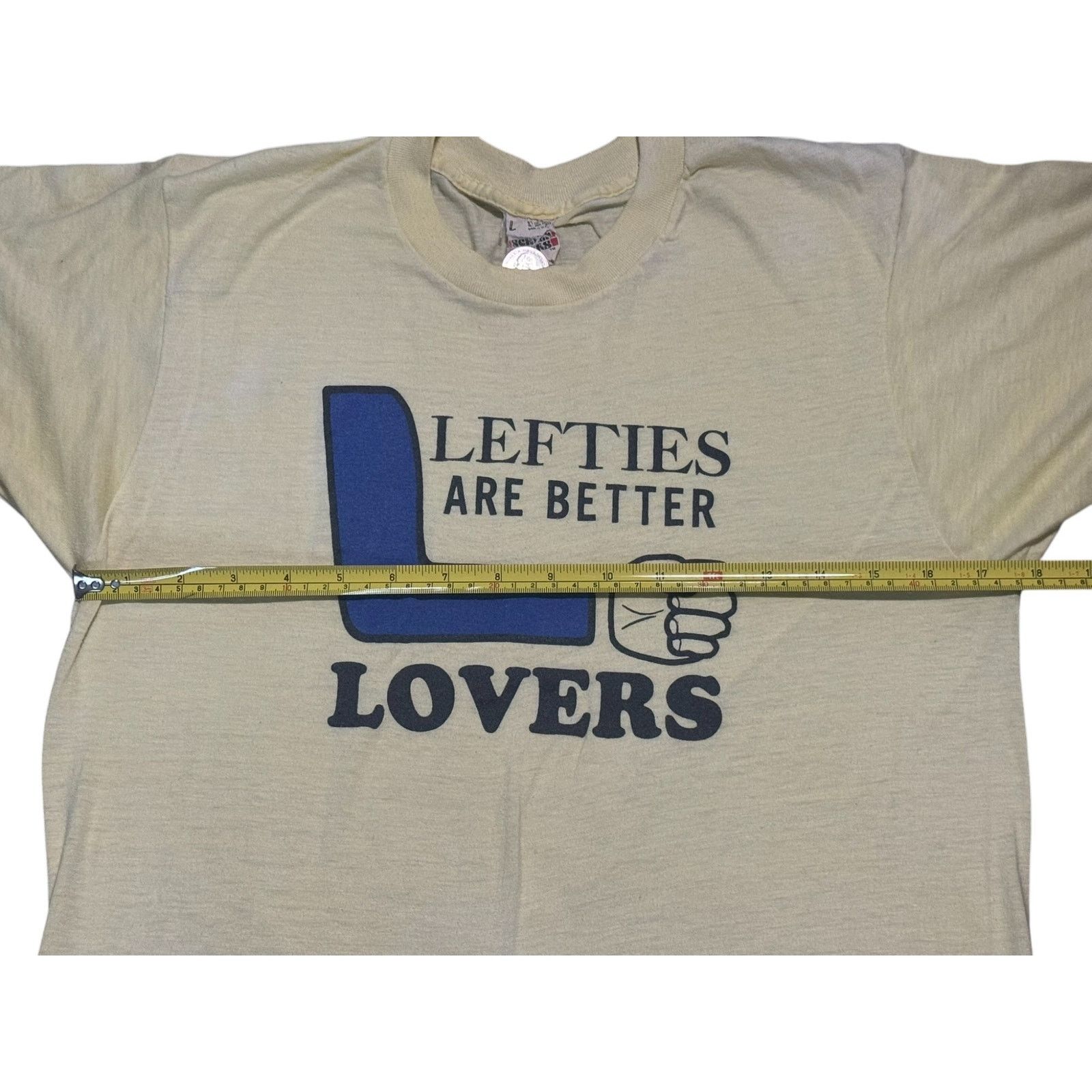 Vintage Vintage 80s Lefties Are Better Lovers Tee Screen Stars RARE Size US L / EU 52-54 / 3 - 4 Thumbnail