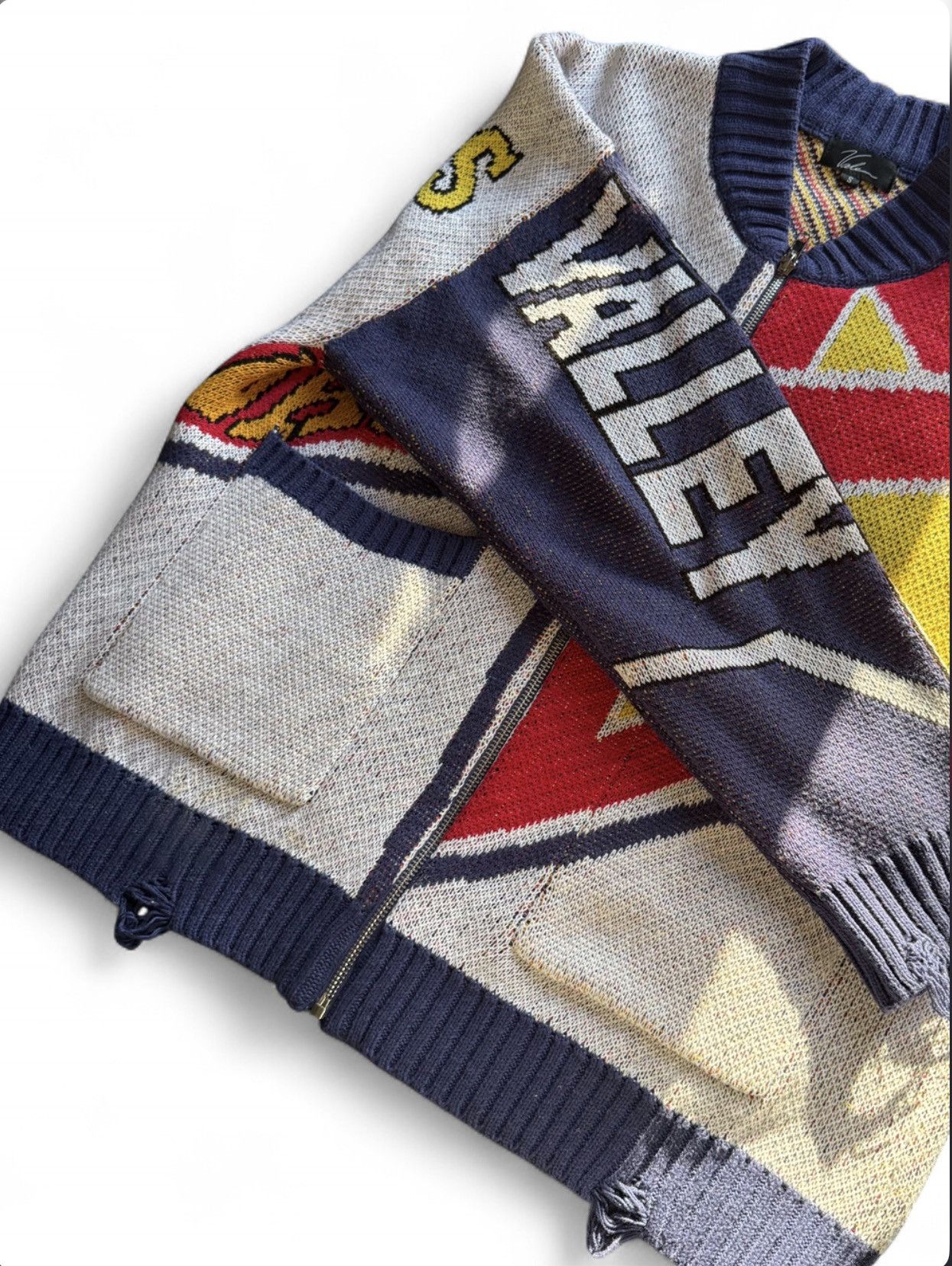 Vale VALE Sports Division Two Tone Knitted Sweater Size US S / EU 44-46 / 1 - 2 Thumbnail