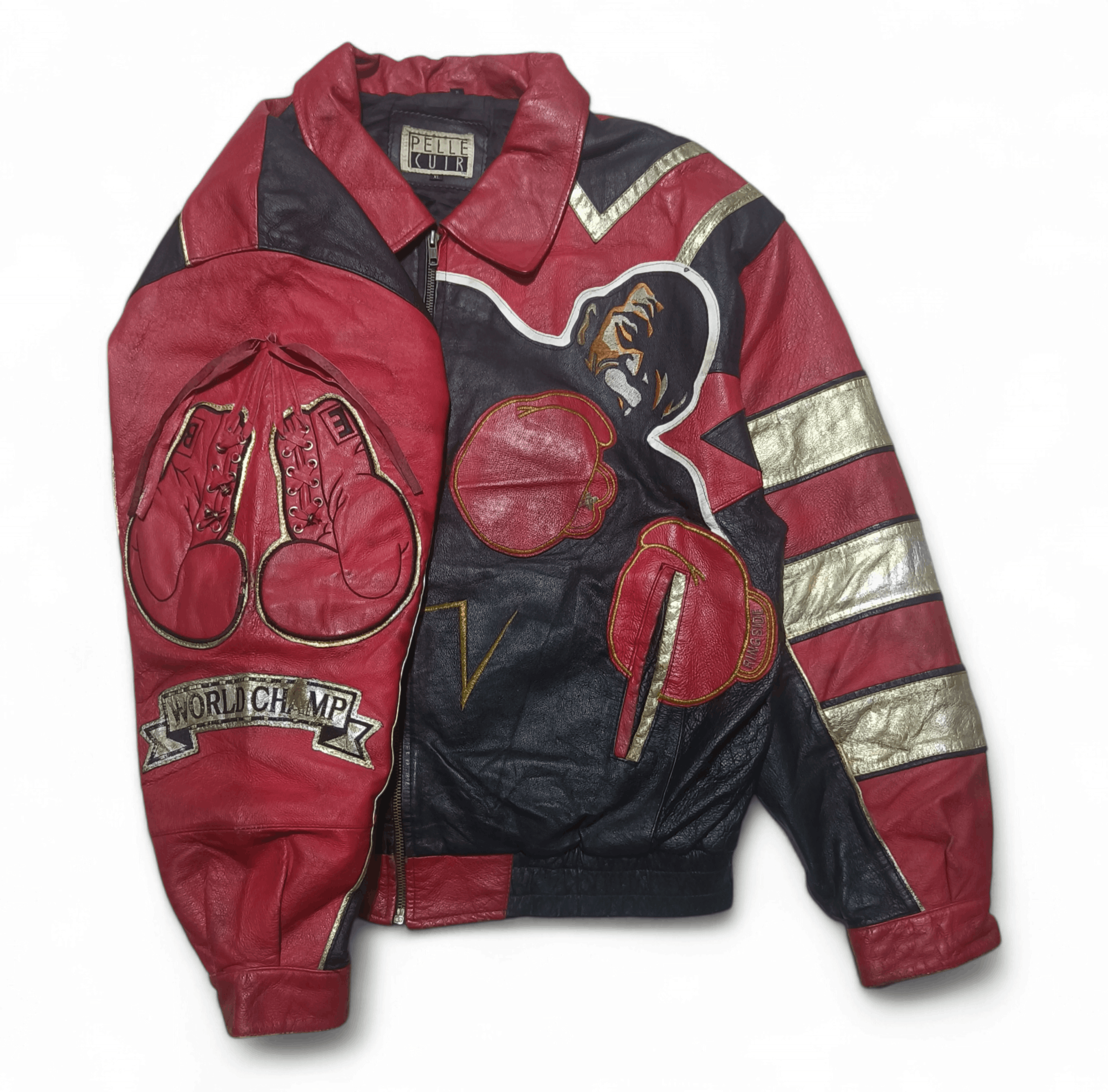 Vintage Vintage BOXING KNOCKOUT World Champ Genuine Leather Jacket Size US XL / EU 56 / 4 - 2 Thumbnail