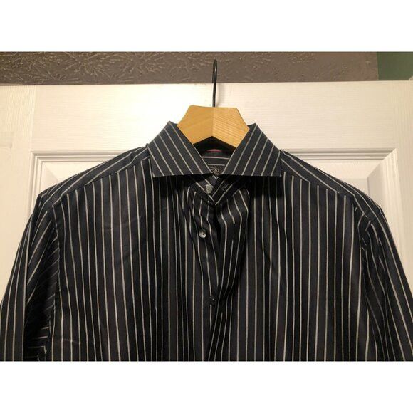 Eton Eton men's black 100%cotton casual shirt size: 17 Size US XL / EU 56 / 4 - 2 Thumbnail