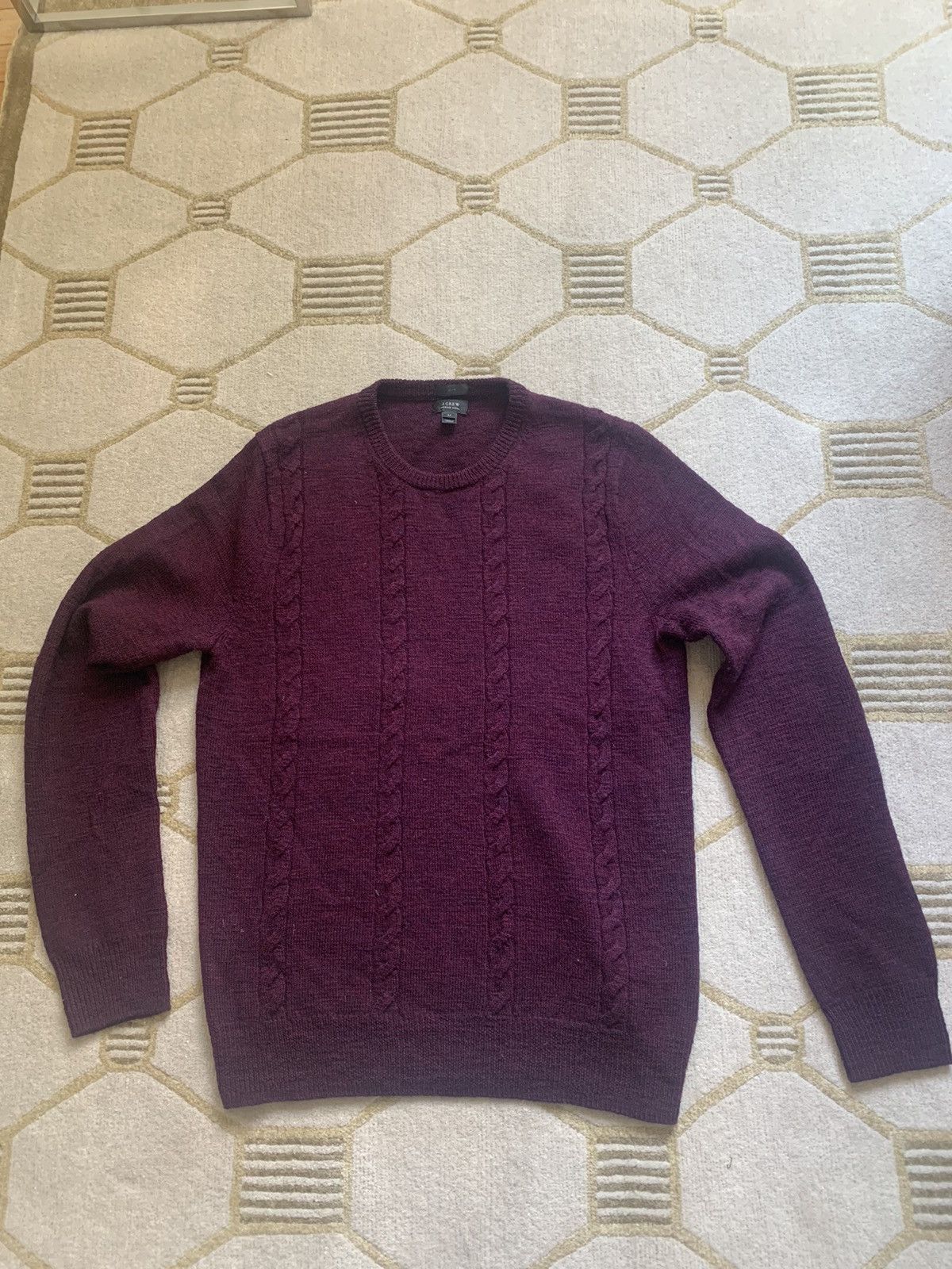 J.Crew J. Crew Slim Merino Wool Elbow Patch Cable Crewneck Sweater Size US M / EU 48-50 / 2 - 1 Thumbnail