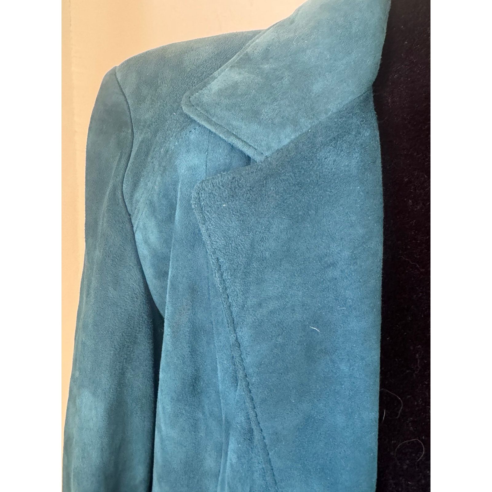 Other Vintage Leathercraft NYC Teal Suede Leather Blazer Size XL / US 12-14 / IT 48-50 - 4 Thumbnail