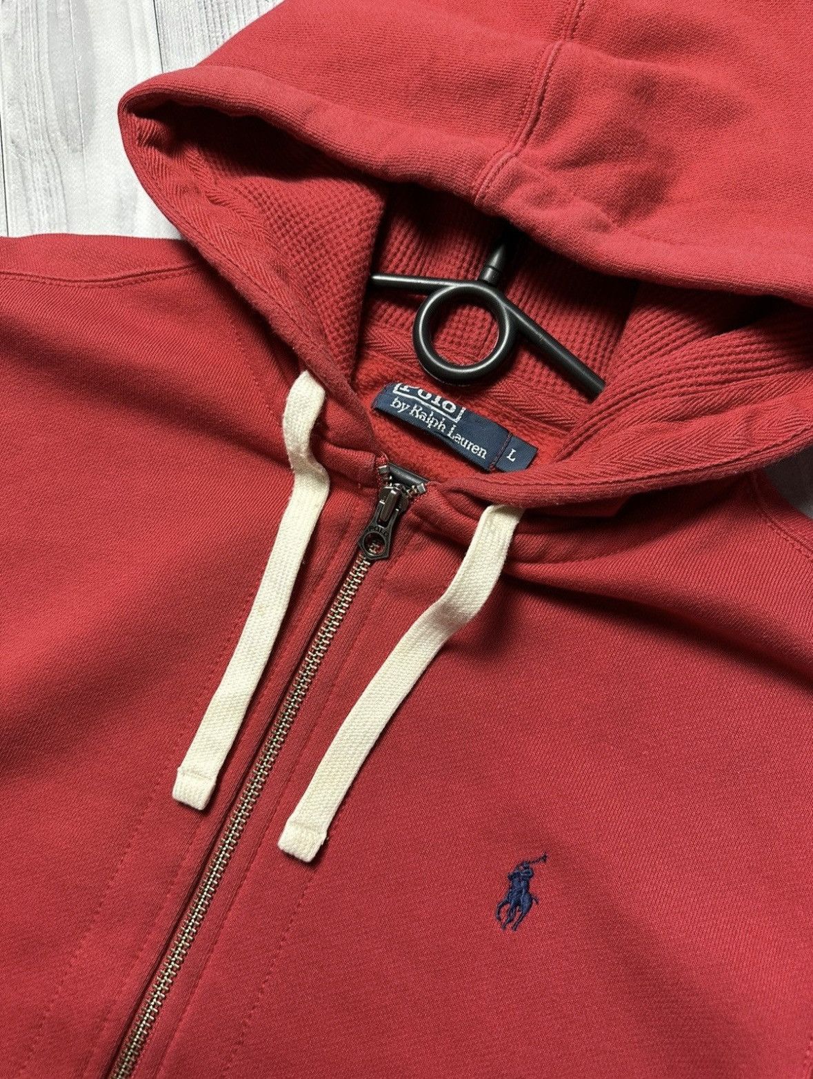 Polo Ralph Lauren × Vintage Vintage Polo Ralph Lauren zip hoodie logo size L red Size US L / EU 52-54 / 3 - 7 Thumbnail