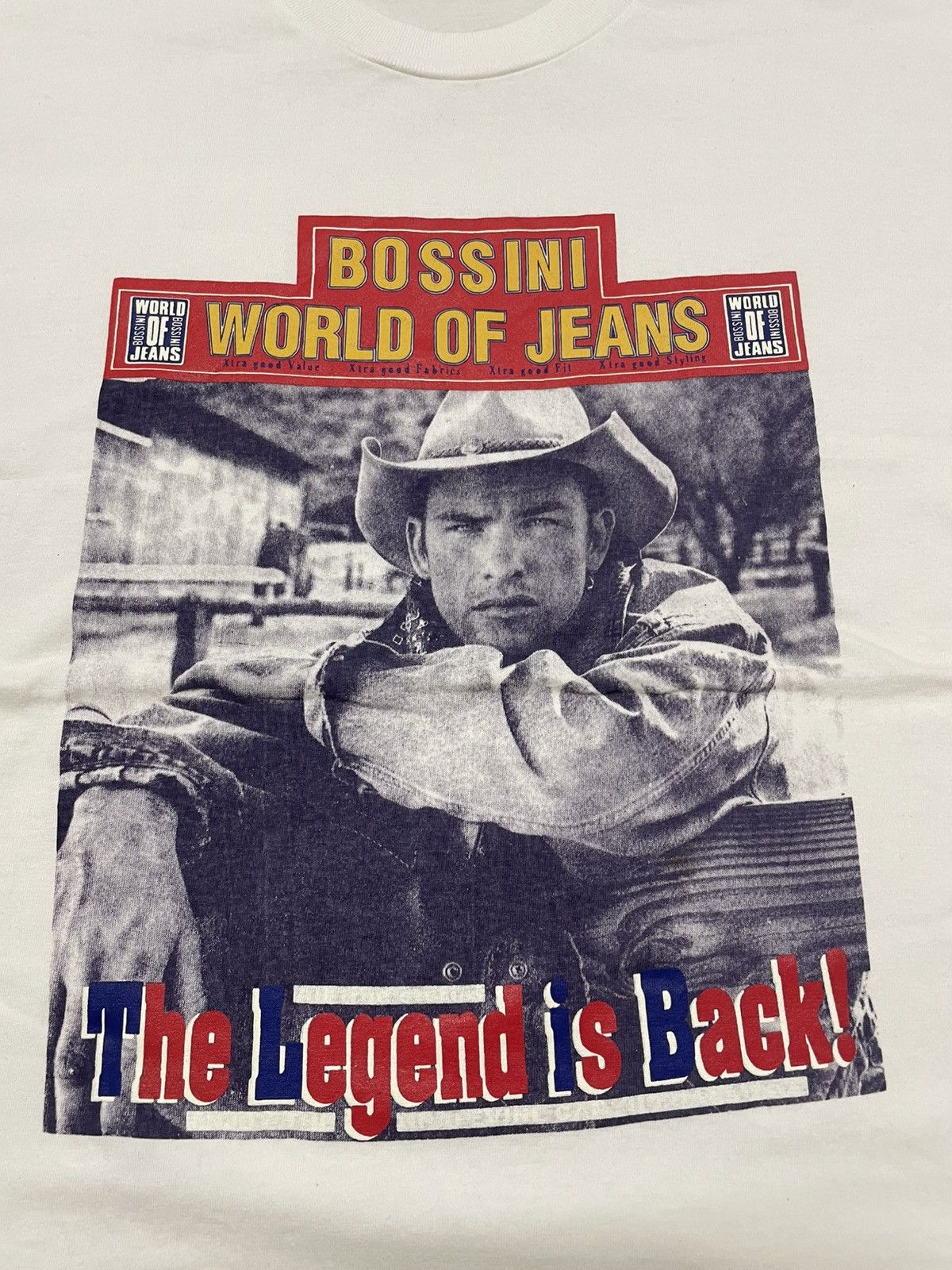 Vintage Vintage 90s Bossini World Of Jeans Photo Tees T-shirt Size US L / EU 52-54 / 3 - 4 Thumbnail